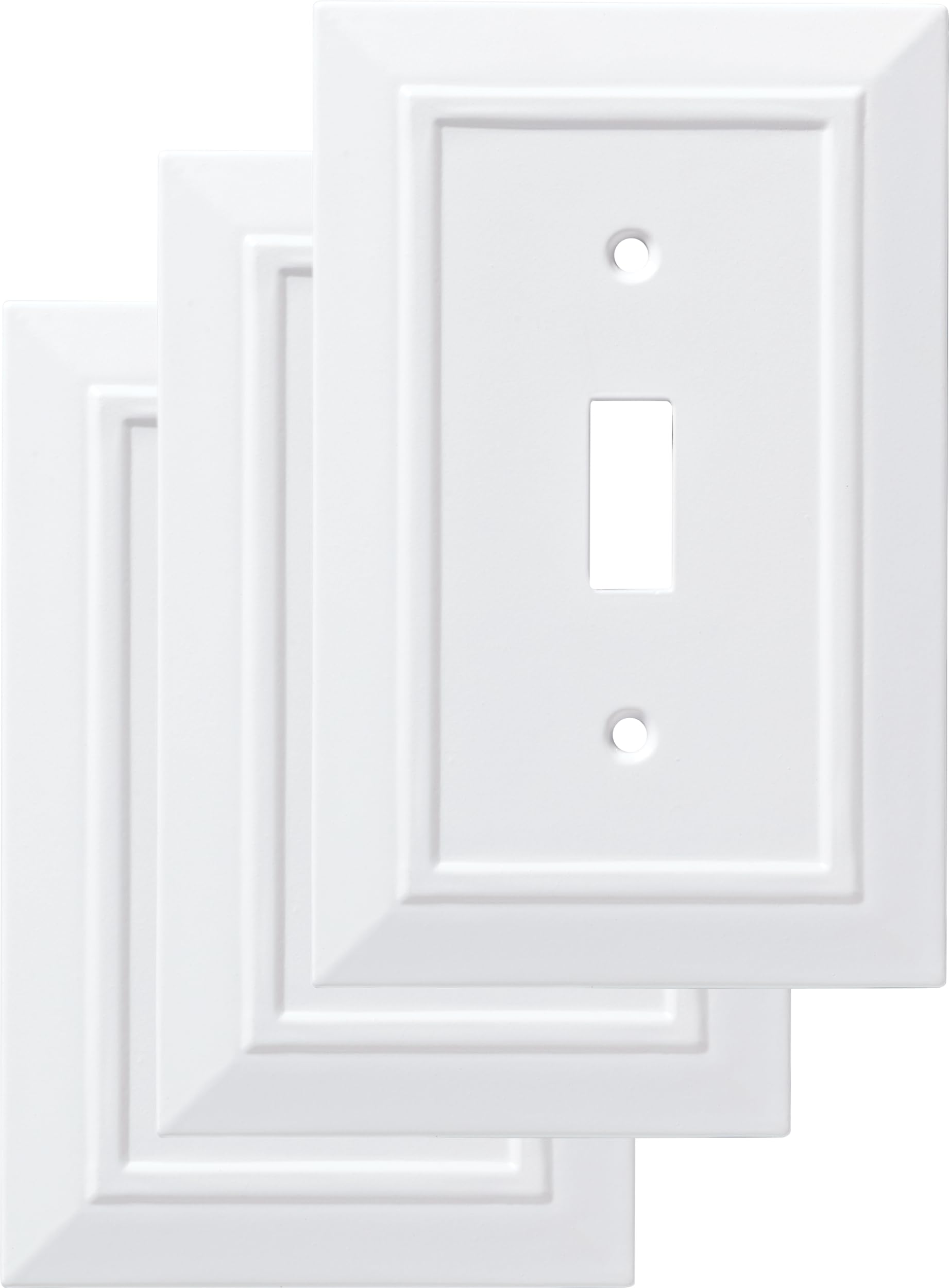 Franklin Brass W35241V-PW-C Classic Architecture Single Switch Wall Plate/Switch Plate/Cover, White, 3-Pack