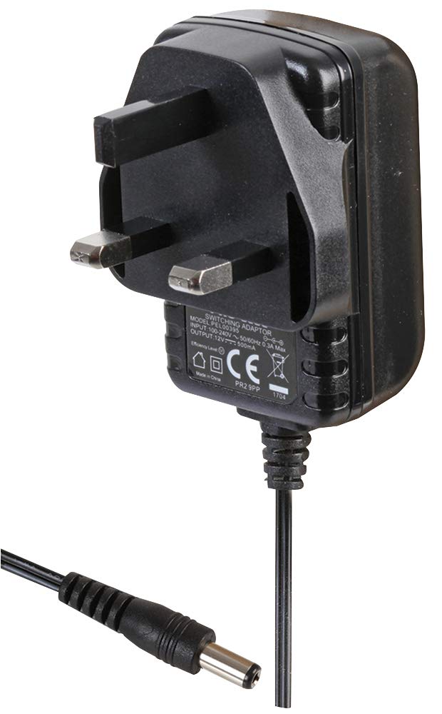 Pro Elec PEL00396 12V, 500 mA AC/DC Power Supply, 2.1 mm x 5.5 mm x 12 mm Connector