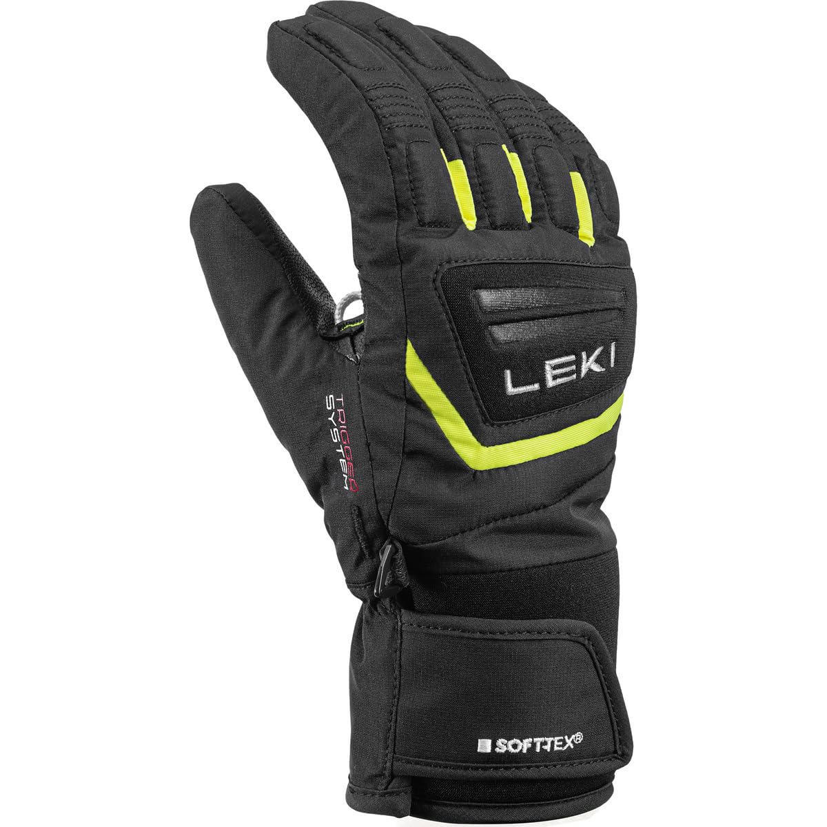 LEKI Children's Griffin 3D Gloves, Black-Yellow, EU 6