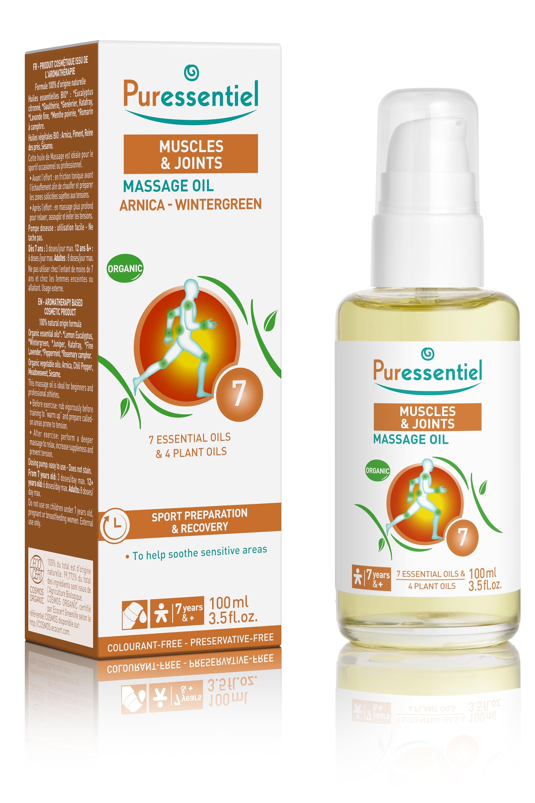 Puressentiel - Joints and Muscles - Organic Massage Oil - Sports Preparation and Recovery - 100 ml