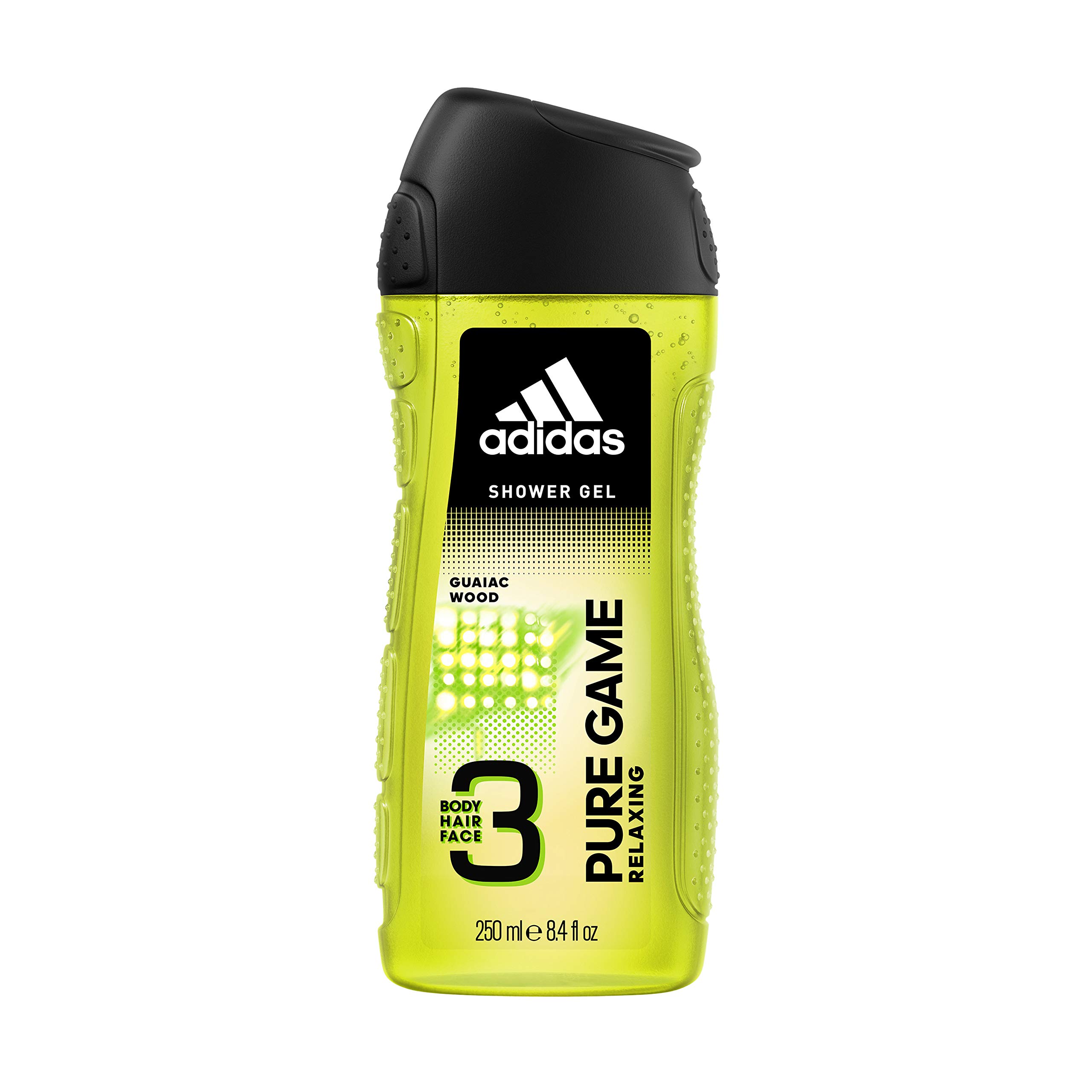 adidas Pure Game Duschgel 3-in-1 – Entspannender, würziger Duft für Körper, Haare & Gesicht – pH-hautfreundlich – 1 x 250 ml