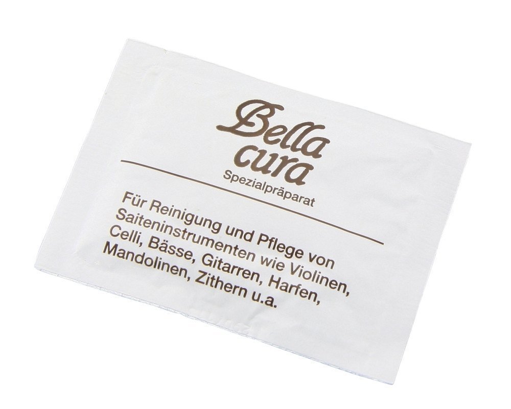 Bellacura polishing cloth soaked, for cleaning and care of stringed instruments, ready for use, Made in Germany