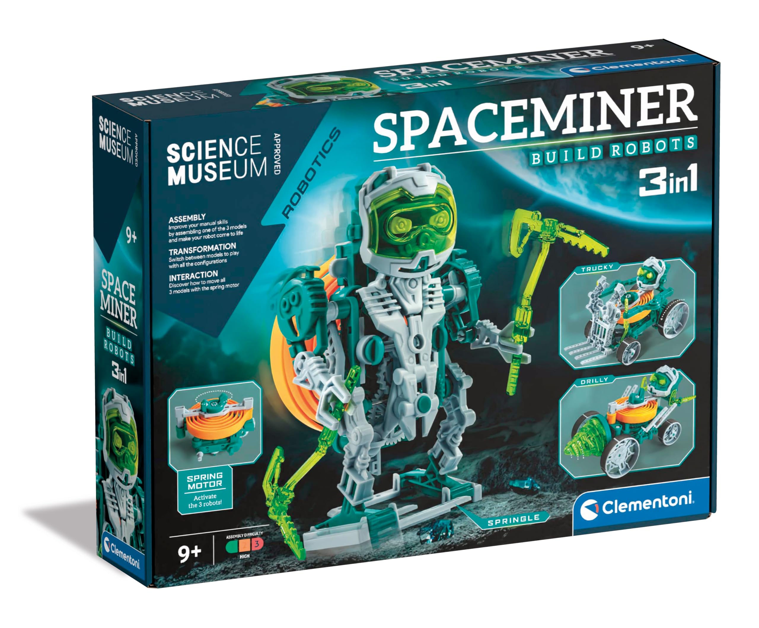 Clementoni- Science Museum: Space Miner, Programmable, Interactive Robot, STEM Toys (10+ Months)