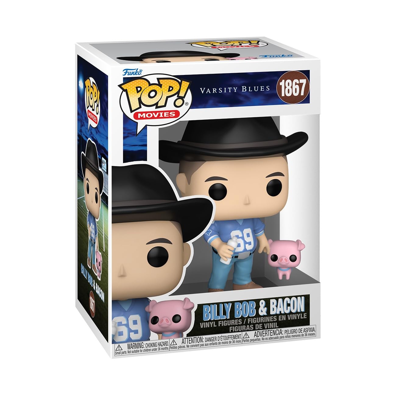 Funko Pop! & Buddy: Varsity Blues - Billy Bob With Bacon With Bacon - Keychain Novelty Keyring - Collectable Mini Figure - Stocking Filler - Gift Idea - Official Merchandise - Movies Fans