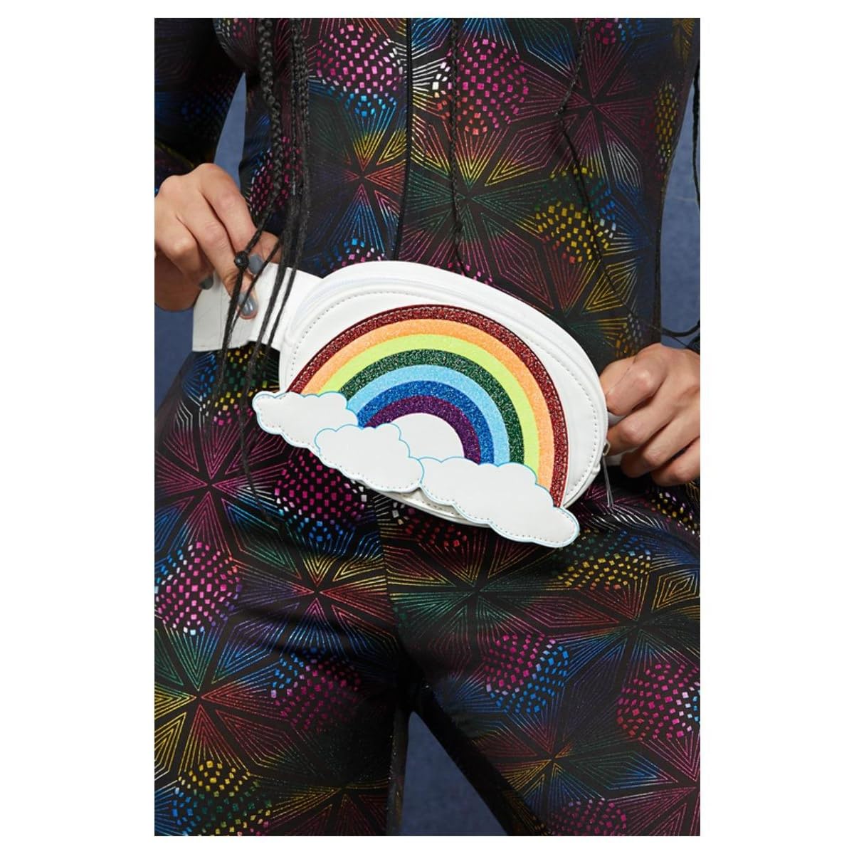 Smiffys Fever Rainbow Bum Bag, Fever Accessories Fancy Dress, Fever Dress Up Accessories
