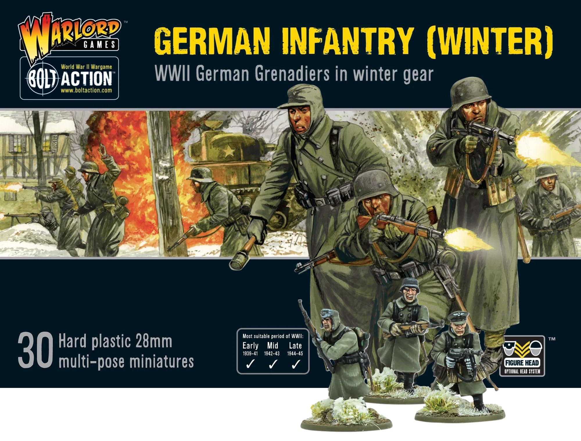 Warlord Games German Army (Winter) Infantry - 28mm Scale Plastic Miniatures for Bolt Action Highly Detailed World War 2 Miniatures for Table-top Wargaming