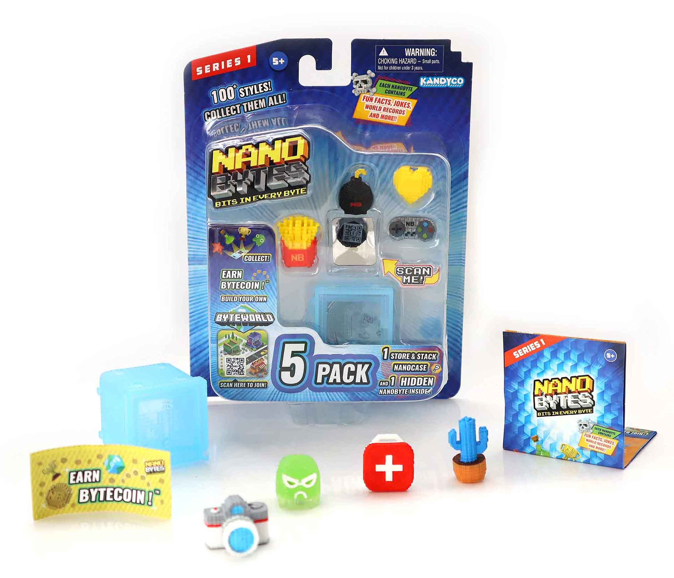 Bandai NanoBytes 5-Pack - 5 NanoBytes, 1 Sticker, 1 Nano Case & Collectors Leaflet, Multicolor, KA8014