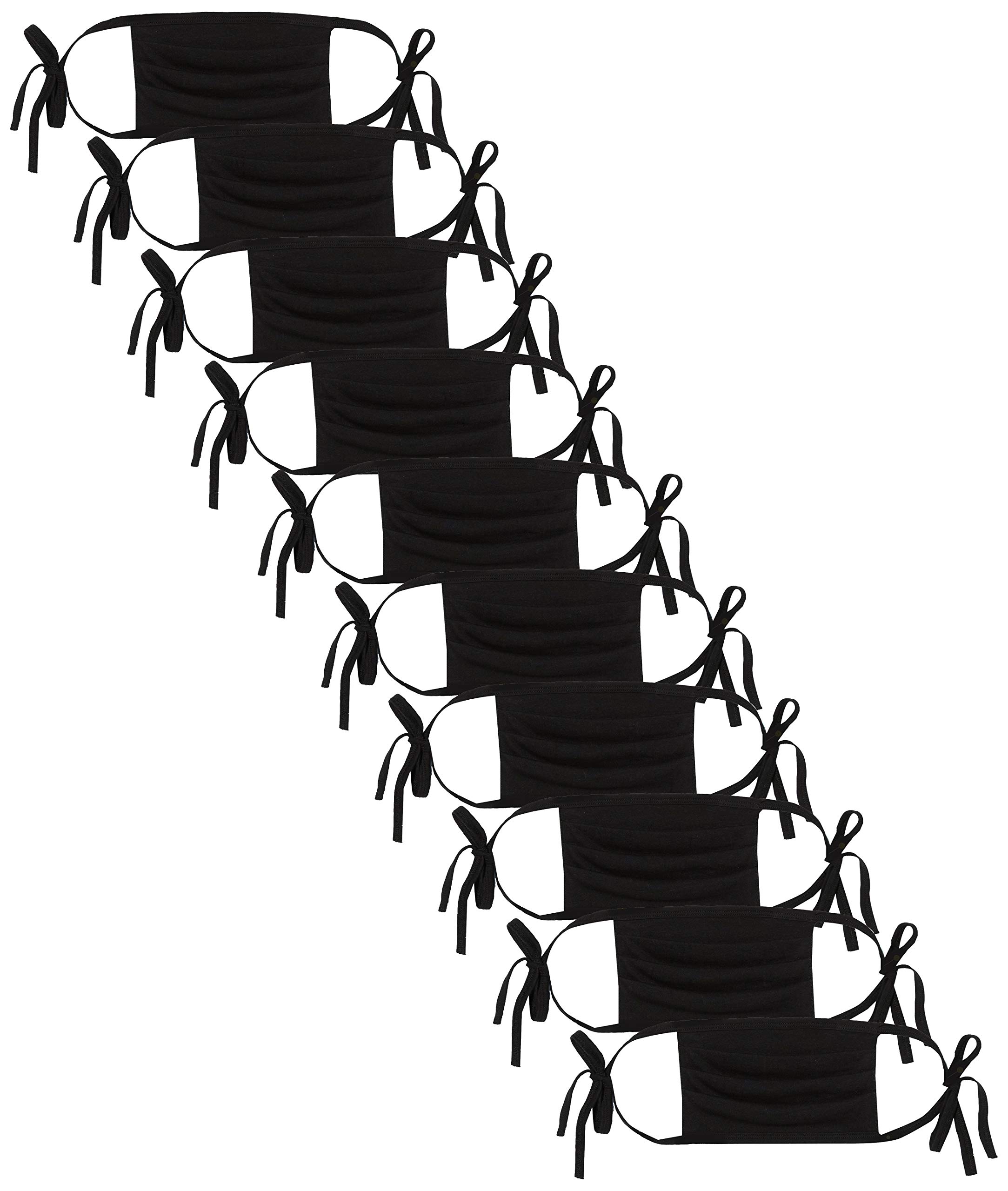 Oscars Apparel Pleated Adult Face Mask Self-Tie 10 Pack, One size