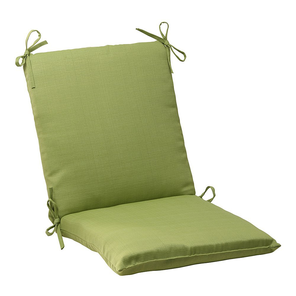 Pillow Perfect Solid Indoor/Outdoor One Piece Chair Cushion Deep Seat, Weather and Fade Resistant, 36.5" x 18", Green Forsyth Kiwi