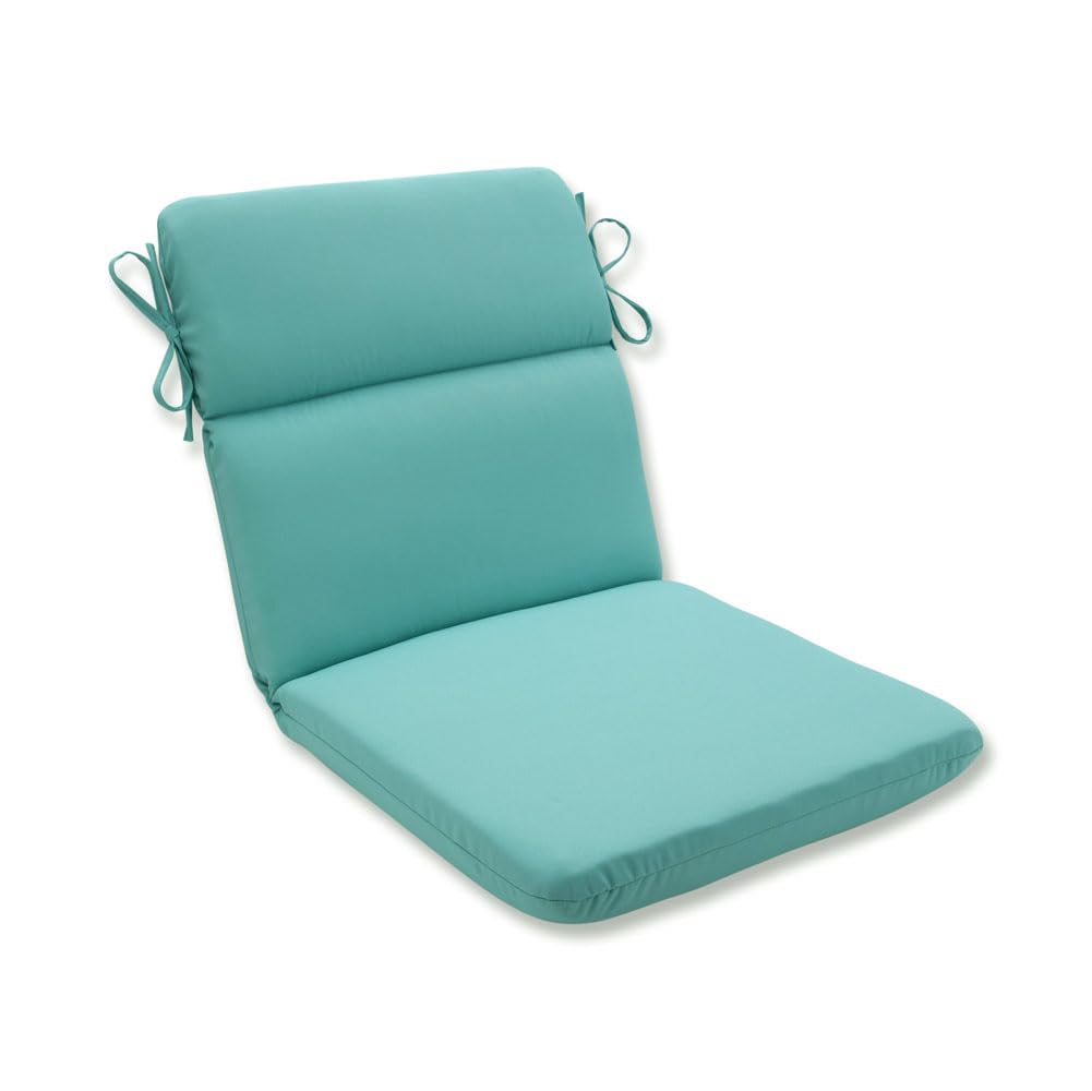 Pillow Perfect Outdoor | Indoor Sunburst Pool Rounded Corners Chair Cushion, 40.5 X 21 X 3, Blue