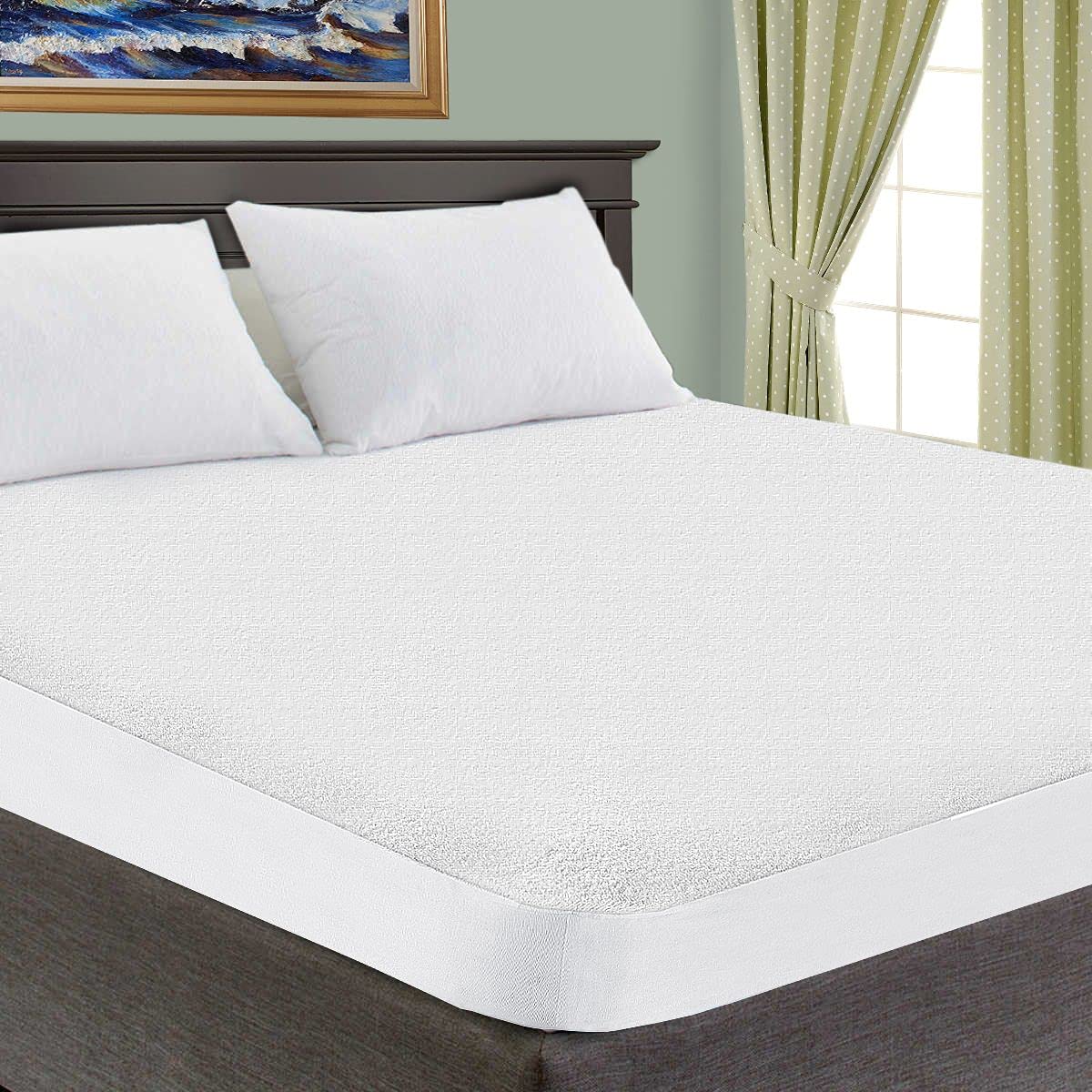 SUPERIOR Mattress Protector Pad, Rayon, White, Full