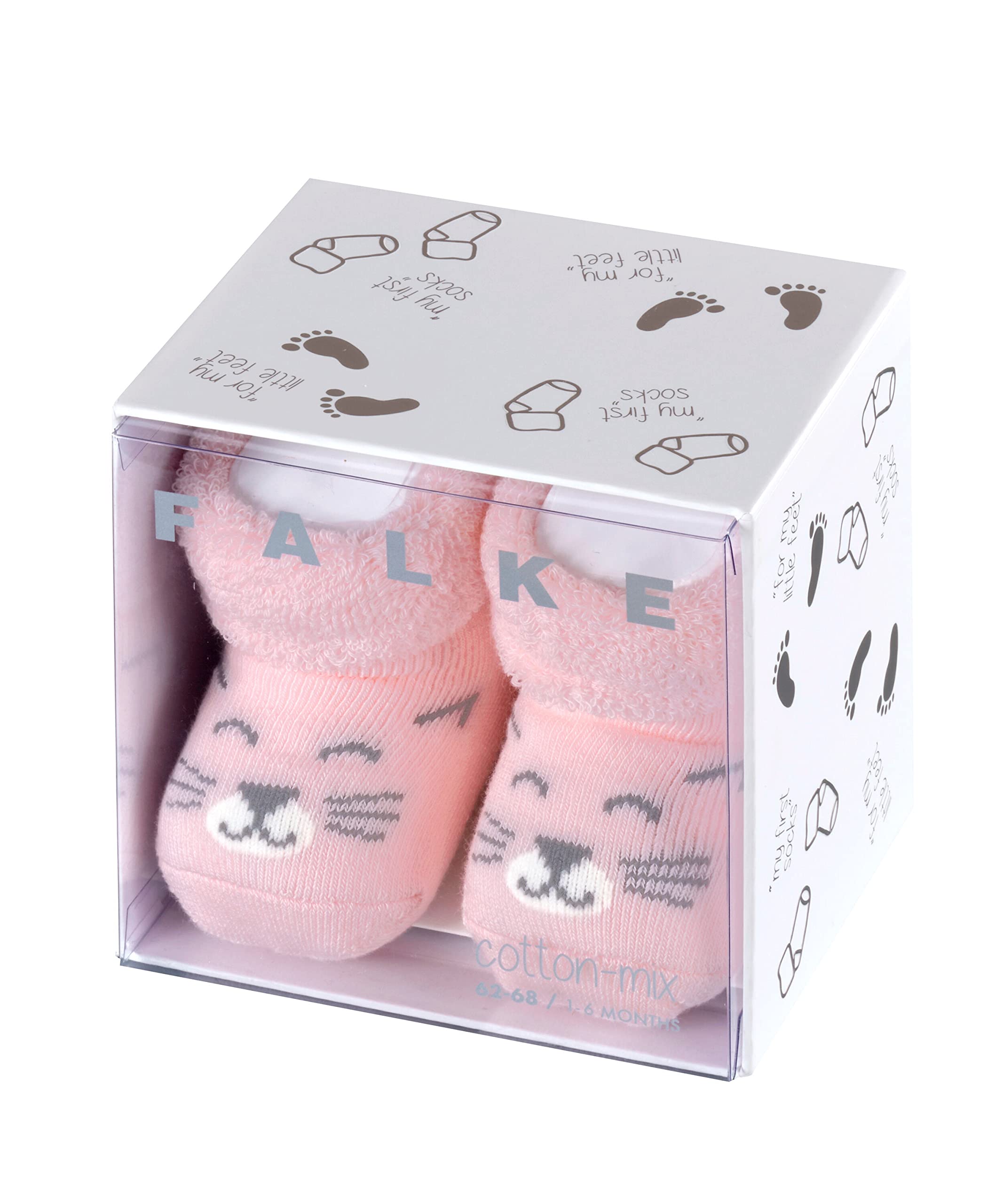FALKE Unisex Baby Baby Cat Socks Cotton Pink Soft Full Plush Thick Warm Calf Socks For Infant Boy Or Girl With Turn Over Top Ideal Gift 1 Pair