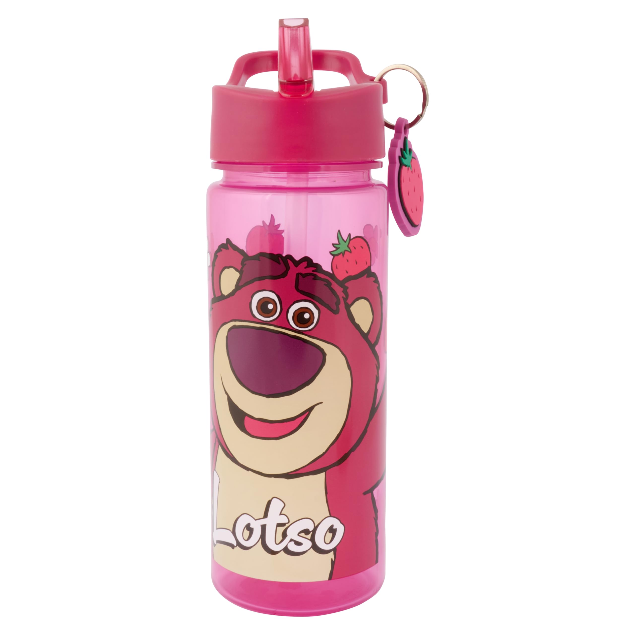 Toy Story Lotso 500ml Kids Water Bottle by Polar Gear - Toy Story Gifts - Back to School Supplies with Lotso Keyring Charm