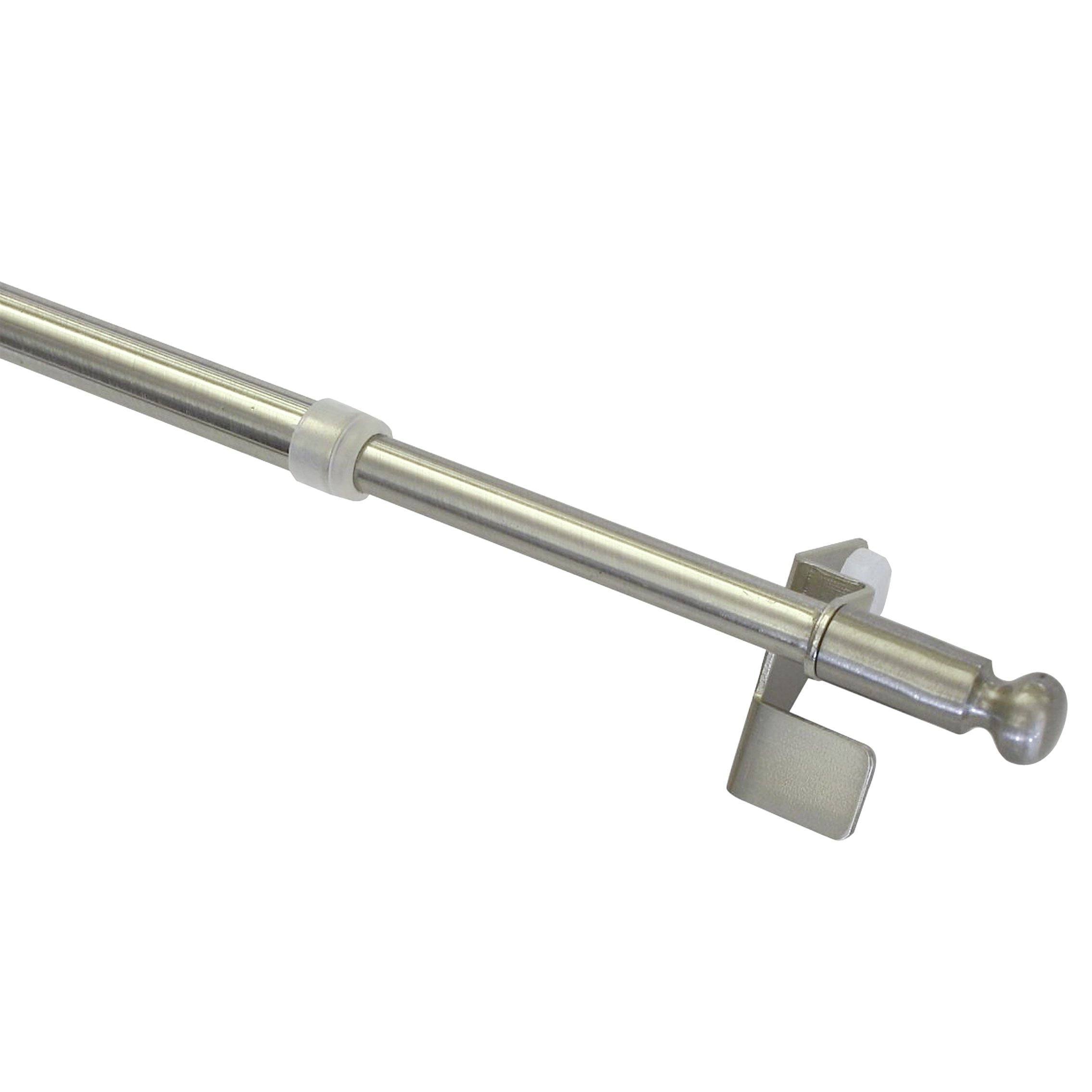 GARDINIA Clamping Rod, Rotating Bar, Drill- and Screw-less Assembly, Press&Go Filigrano Ball, 8/10 mm Diameter, 30-50 cm Long, Metal, Stainless Steel Finish