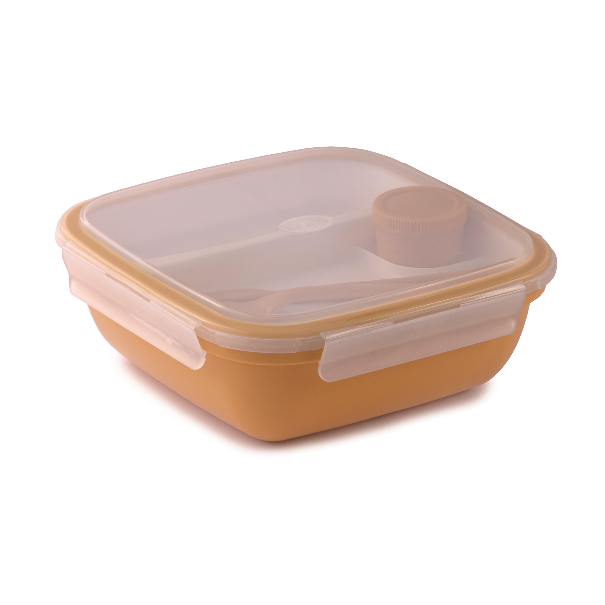 Snips, Fresh Lunch Box Square, Moutard, Lid with 4 Safety Closures, Freshness Seal, 1.50 LT, 21 x 21 x 8 cm, Made in Italy
