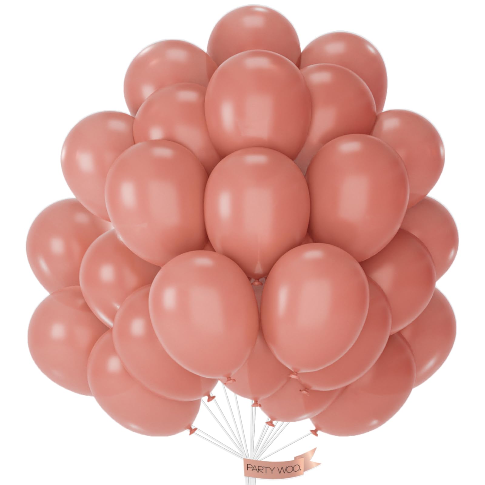 PartyWoo Pink Balloons, 50 pcs 10 Inch Salmon Pink Balloons, Latex Balloons for Balloon Garland Arch as Party Decorations, Birthday Decorations, Wedding Decorations, Baby Shower Decorations