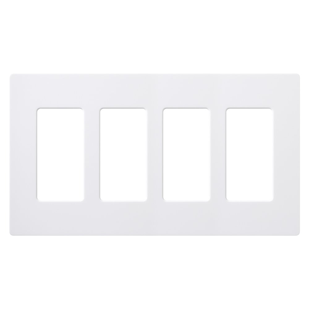 Lutron Claro 4 Gang Decorator/Rocker Wallplate, Gloss, White (12-Pack) | CW-4-WH