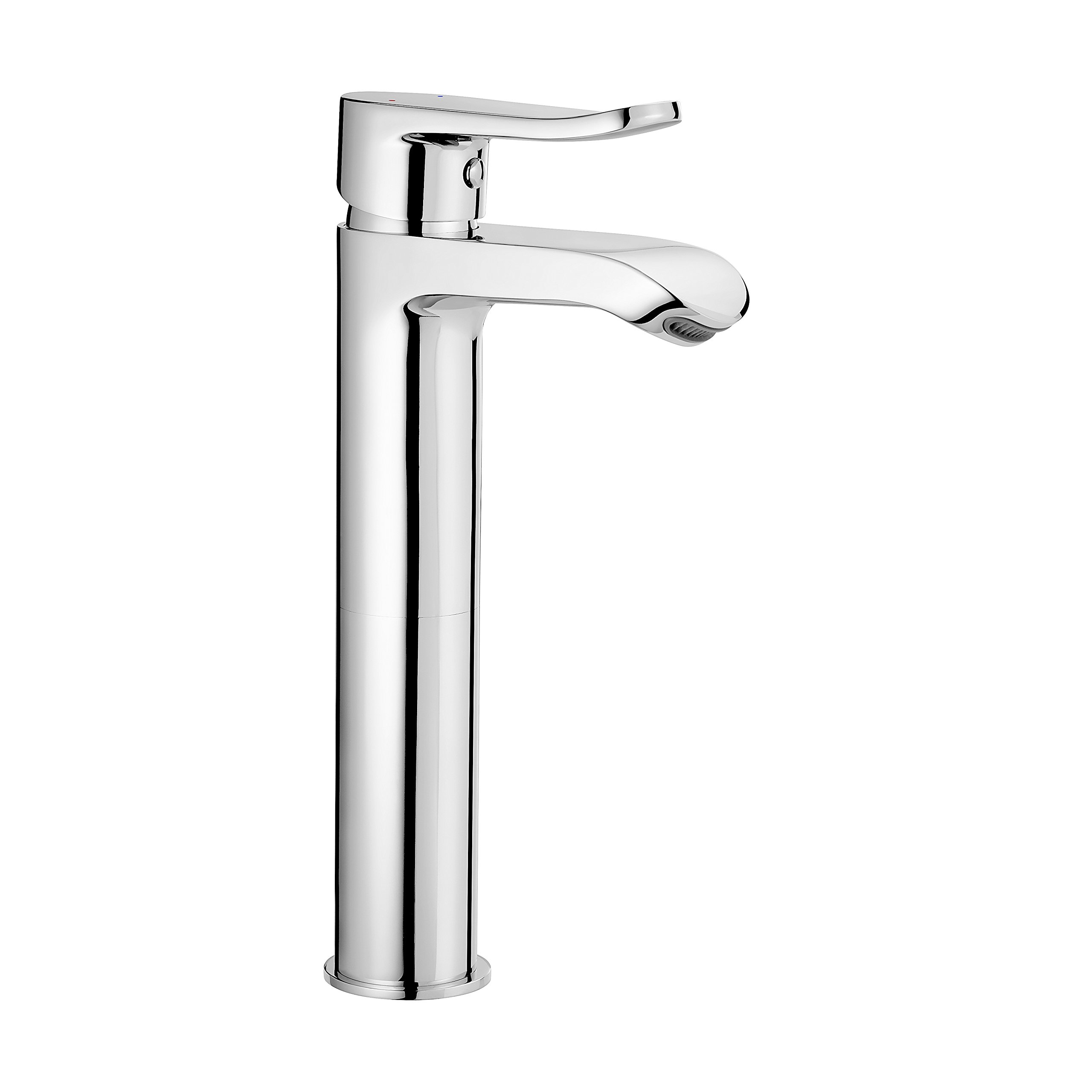 Deante Chromed Bathroom Sink tap with Raised Body and with Fixed spout Werbena BCW 021K, Metal, Grey, 20 x 36 cm