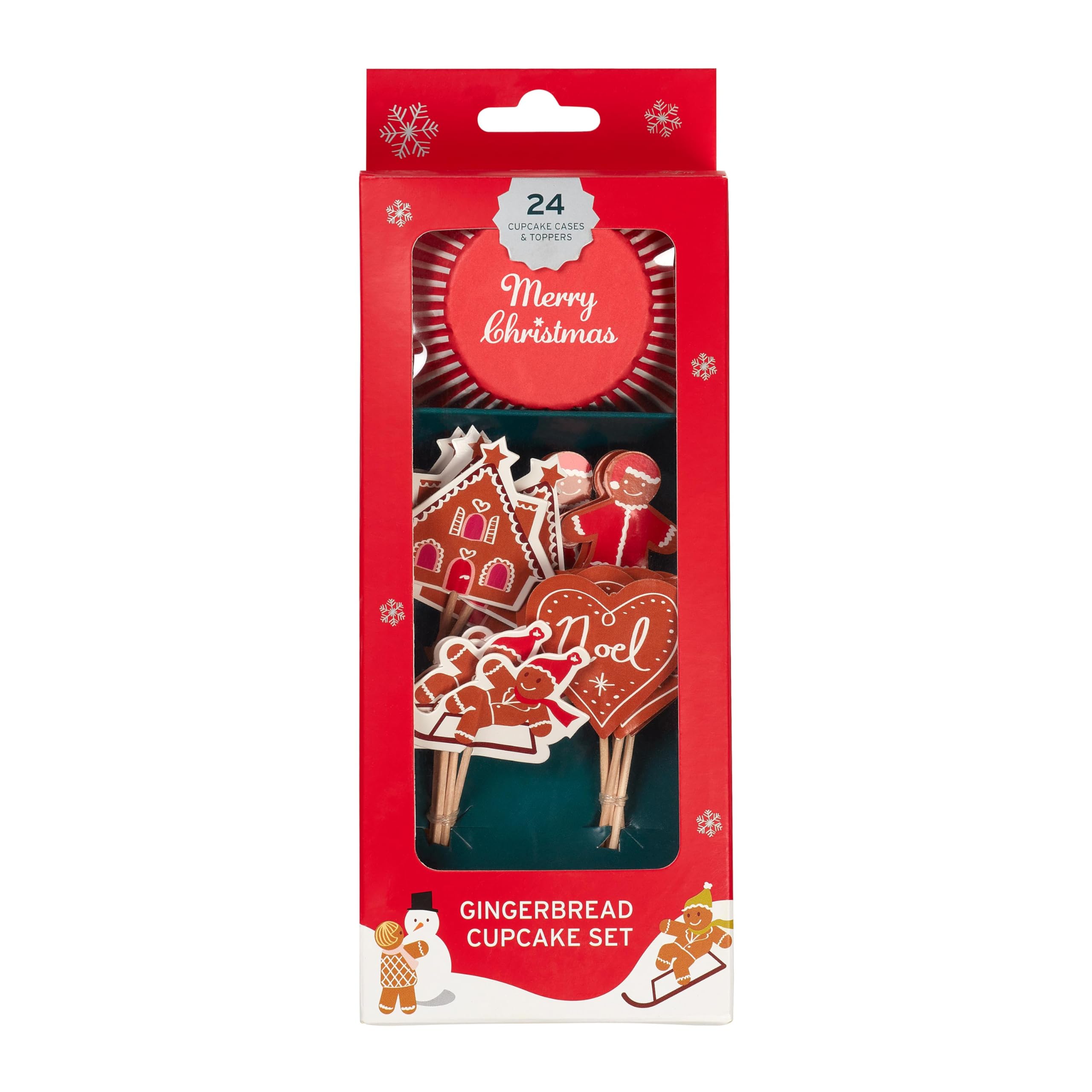Tala Christmas Cupcake Topper Set, Includes 24 Cases and Toppers with Festive Design and Themes, Ideal for Parties and Celebrations