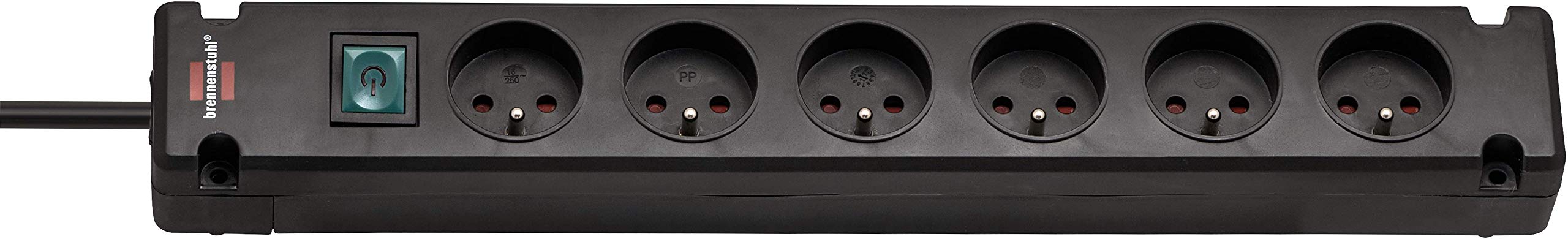 Brennenstuhl 1150651114 Bremounta Sockel mit 6 Steckdosen, 1150651316