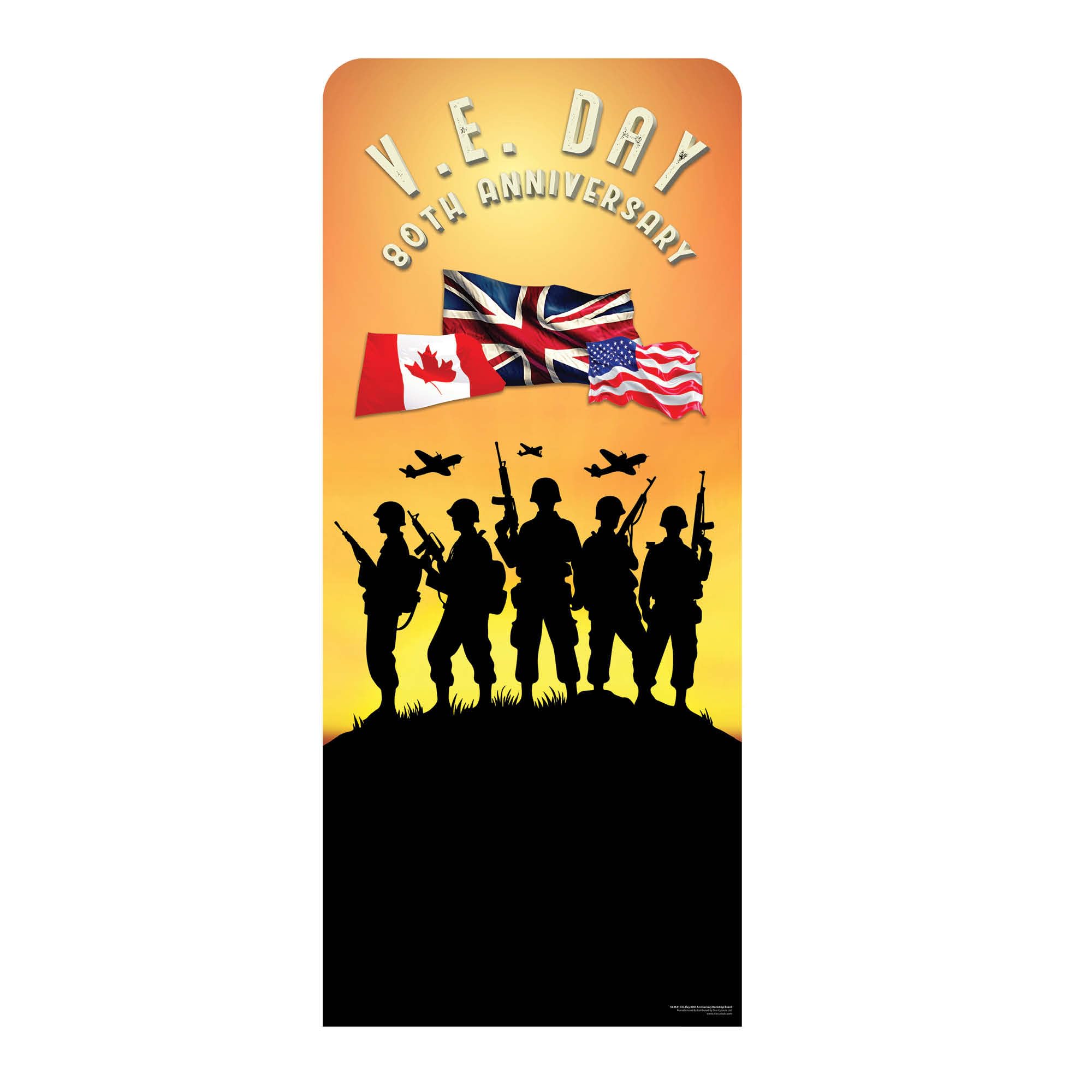 Star Cutouts SC4631 VE Day 80th Anniversary Soldier Silhouettes Backdrop Sailboard Cardboard Cut Out Height 185cm - Ideal for British Theme, Parties, Celebrations & VE Day Decorations & Events