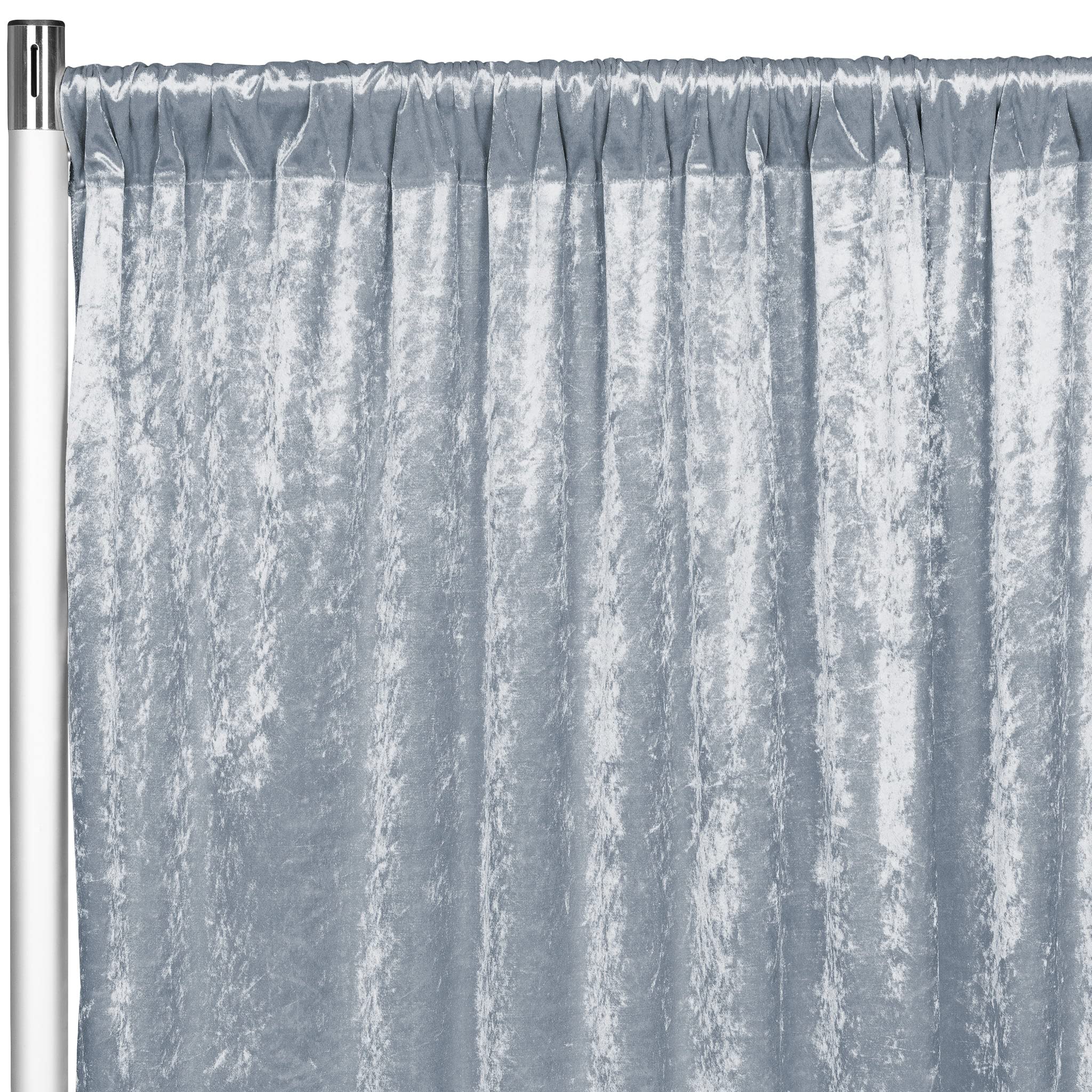 CV Linens 11364us Velvet Drape-305cm x 132cm | Backdrop Curtain Panel | Dusty Blue | 1 Pc