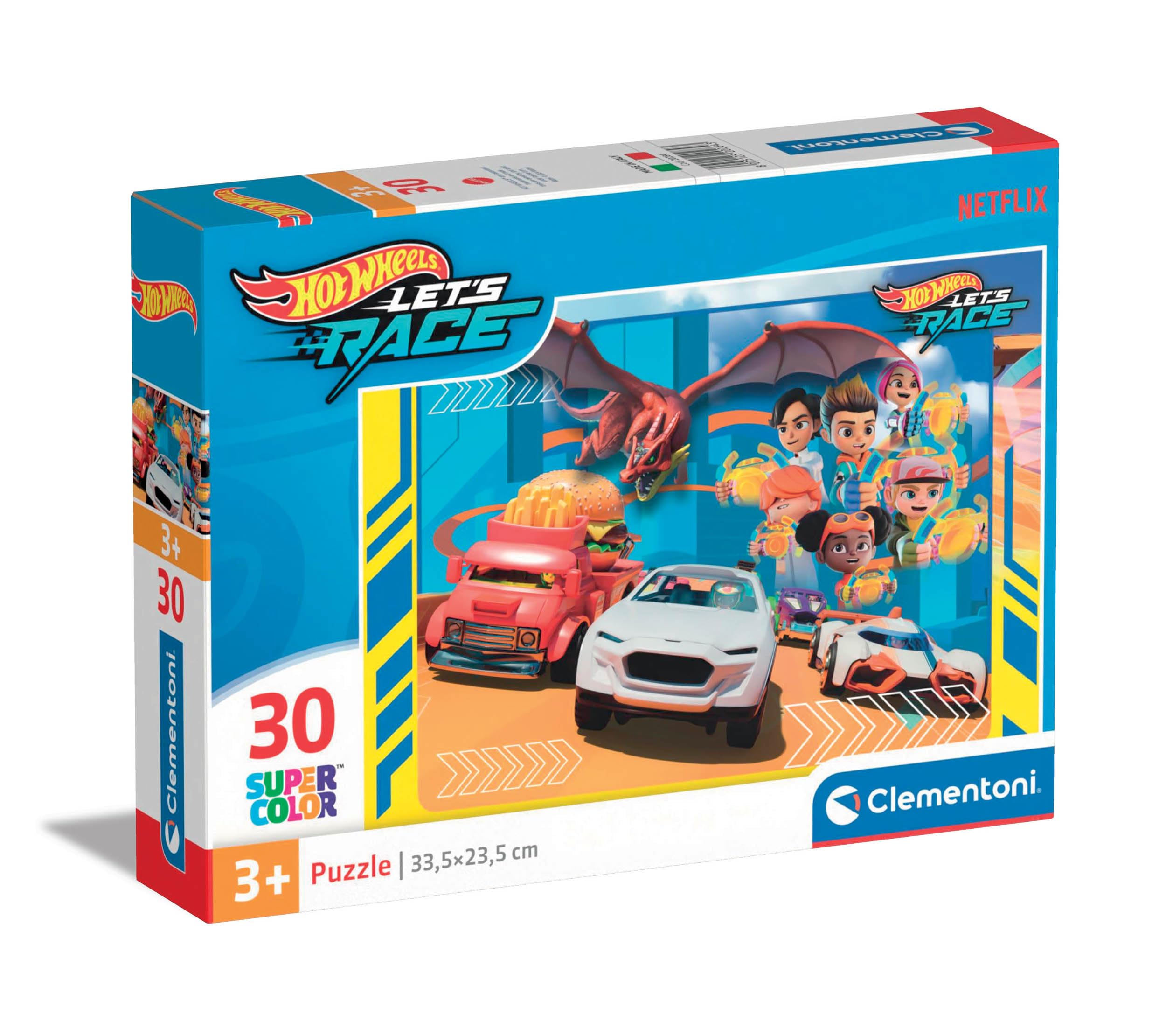 Clementoni Hotwheels Kinder Puzzle 30 Teile - Auto Puzzle 33,5 x 23,5 cm für Kinder ab 3 Jahre - Geschicklichkeitsspiel von Clementoni 20284