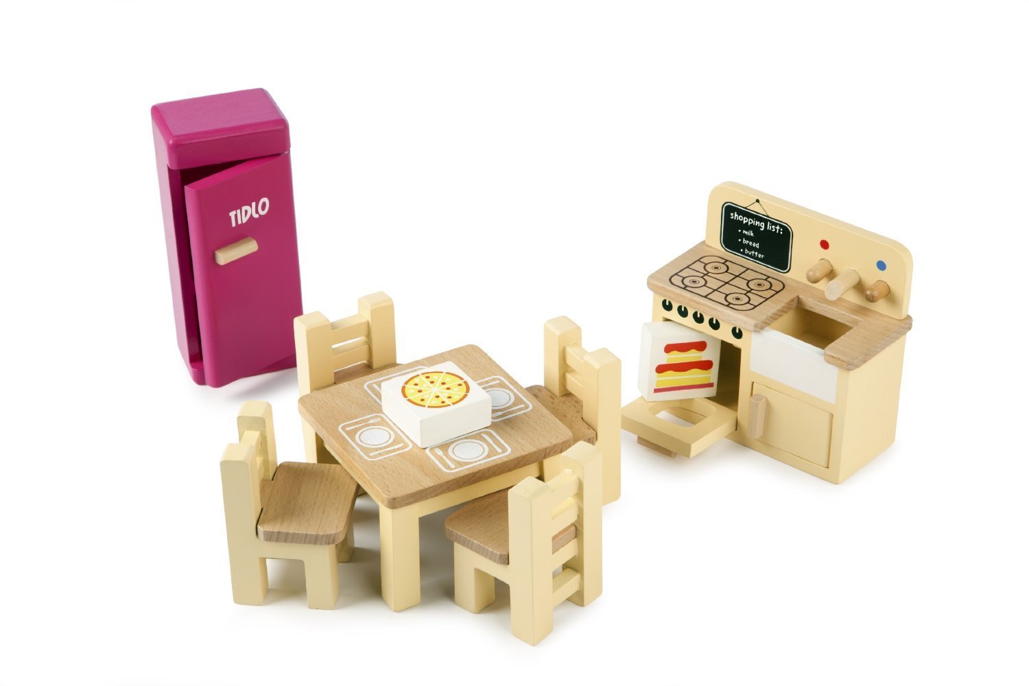 Tidlo Wooden Doll's House Kitchen Furniture Set