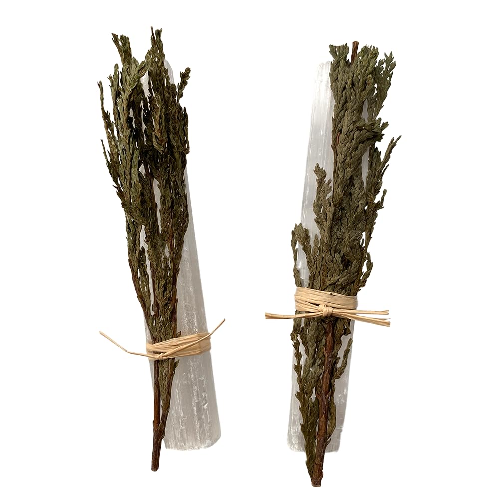 VIE Mini Smudge Cluster, Cedar with Selenite Wand 4", Pack of 2