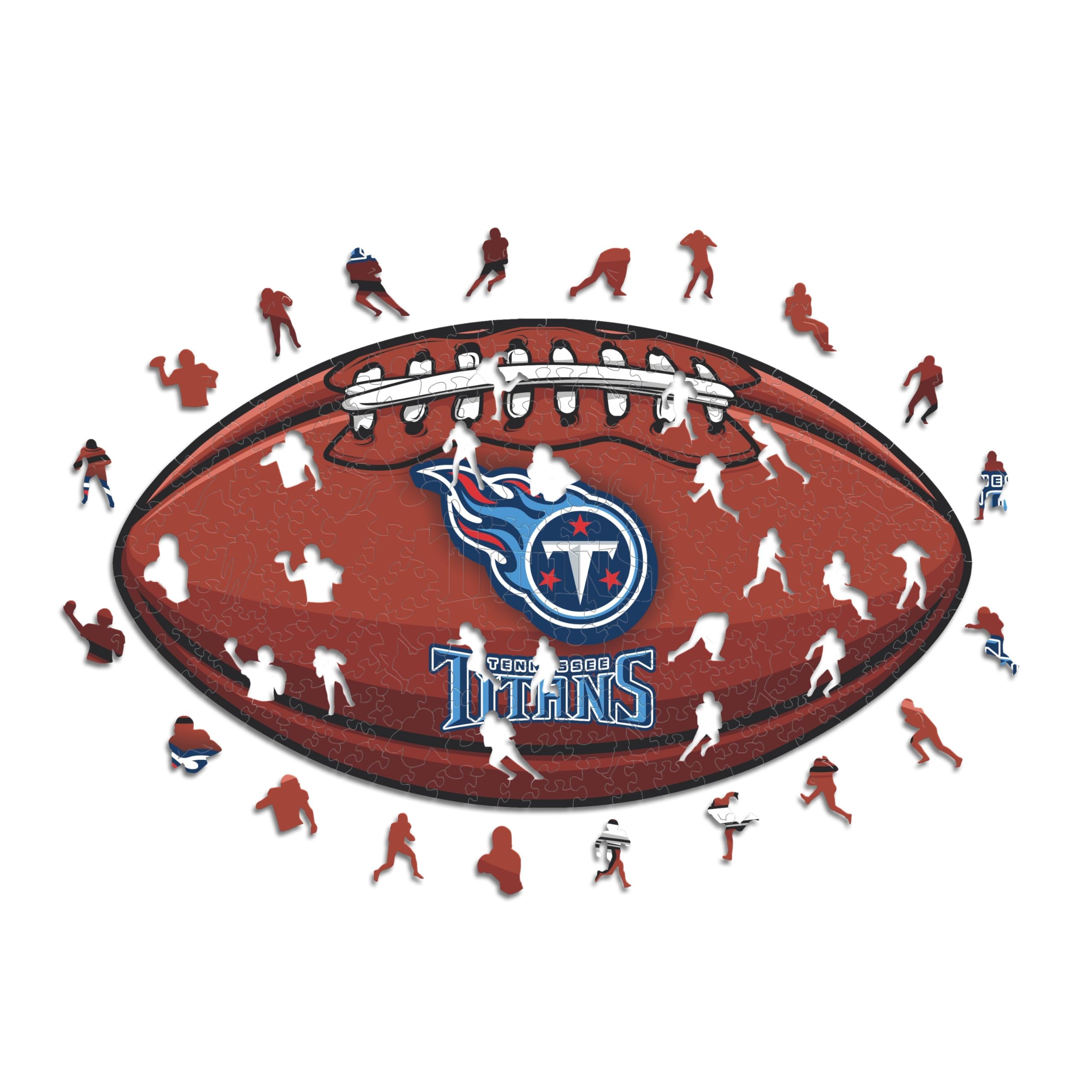 Iconic Puzzles, Tennessee Titans crest, 100% eco-sustainable wooden puzzle with official license NFL, size M, 270 pieces