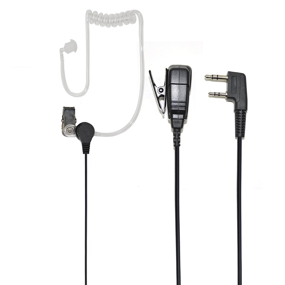 PNI Headset with microphone and acoustic tube HS82L with 2-pin K plug, cable length 160 cm, black