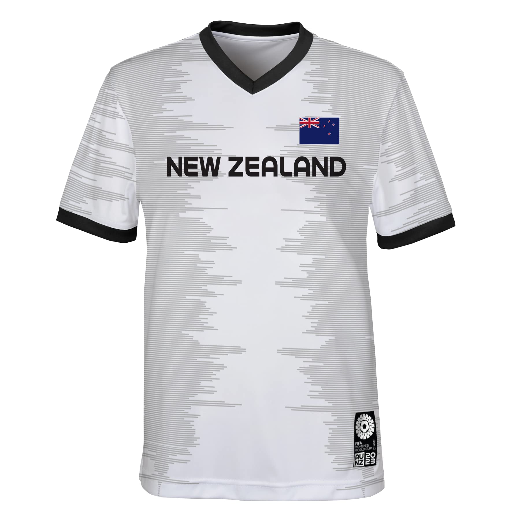 Official 2023 Women's Football World Cup Youth Team Shirt, New Zealand, White, 8-10 Years