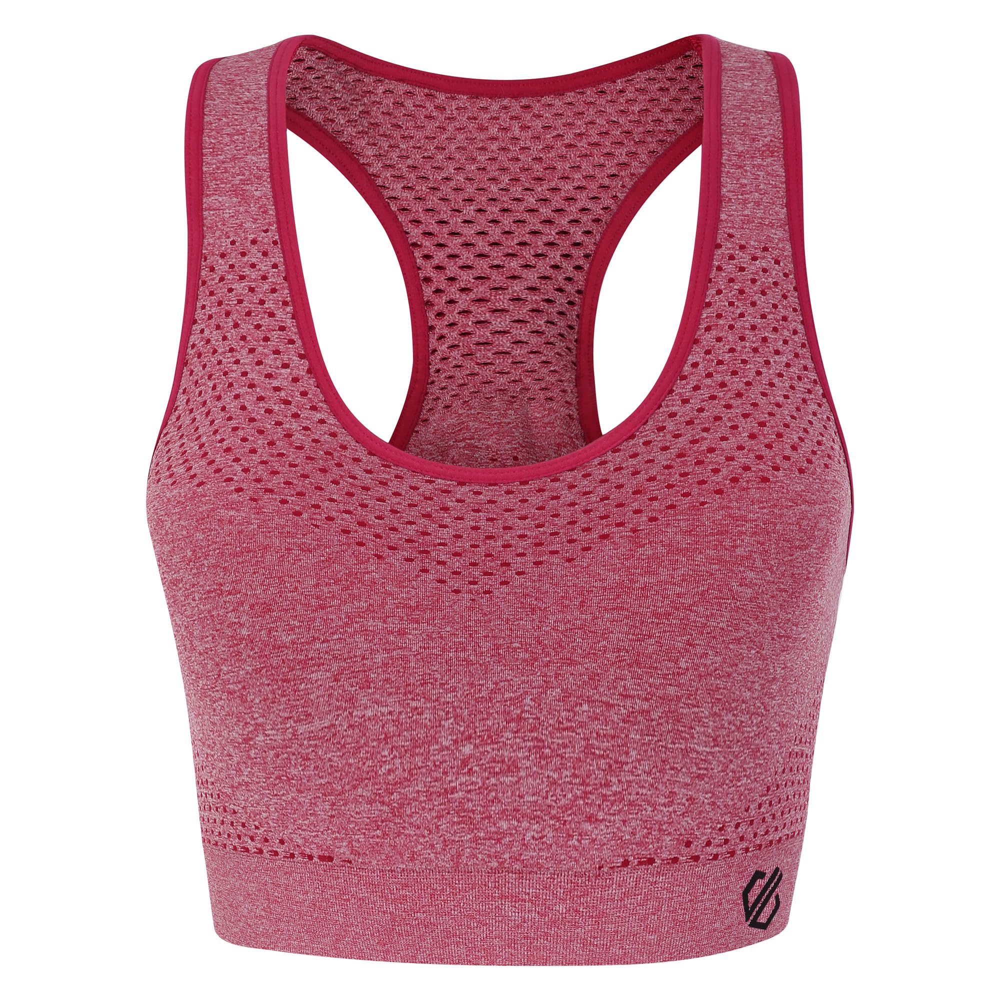 Dare 2b Womens Dont Sweat It Medium Impact Sports Bra, Seamless Q-WIC Antibacterial Fabric - Perfect for Activewear, Working Out & Yoga Pink
