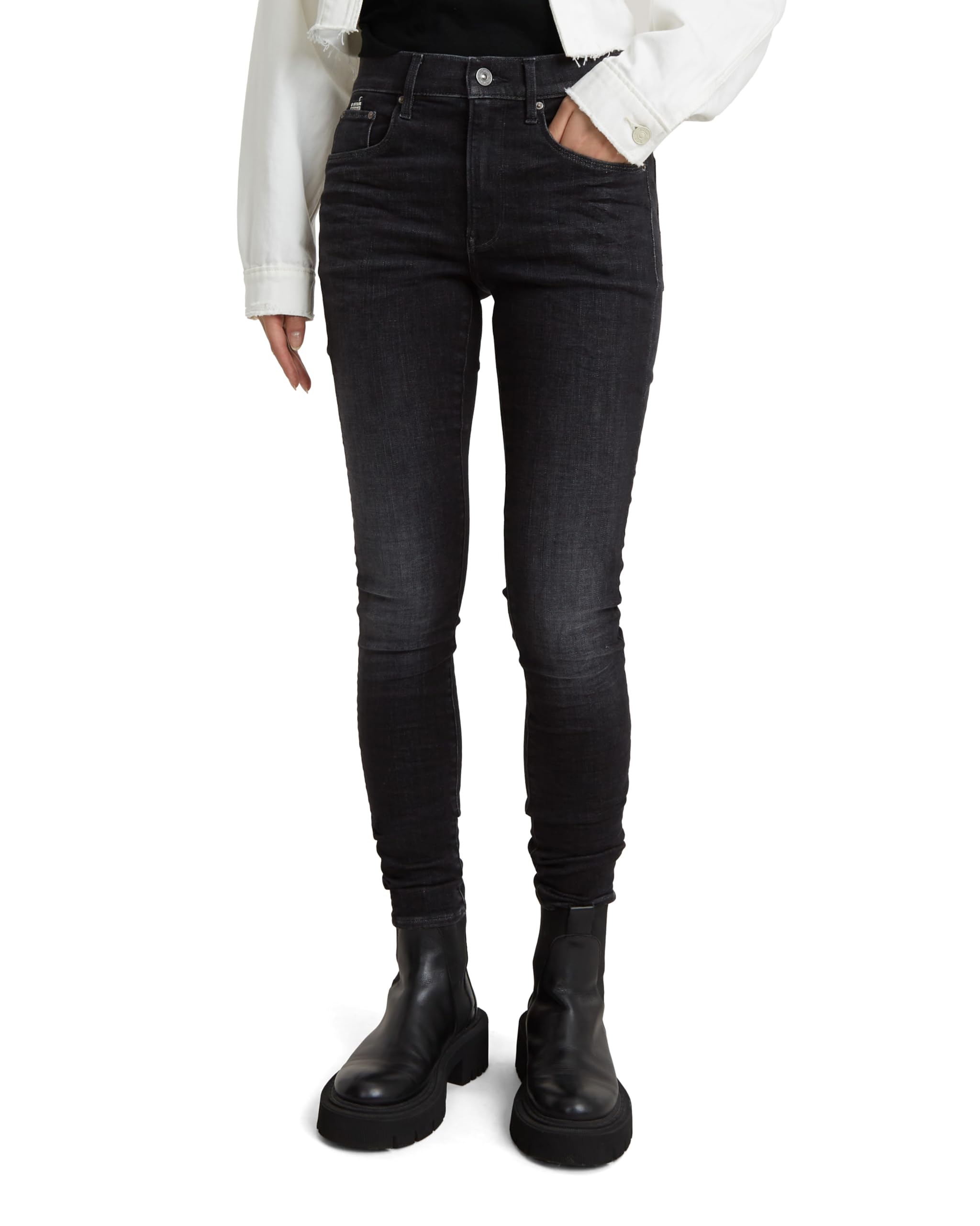 G-Star Women's 3301 Skinny Jeans, Black (worn in coal D05175-A634-B179), 27W / 28L