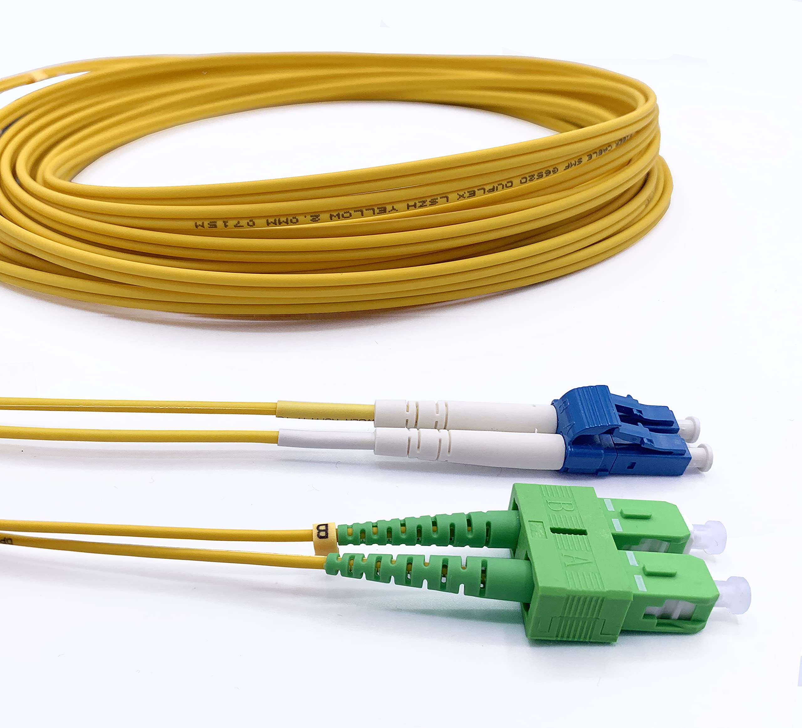 Elfcam® - Fibre Optic Cable (Optical Cable) OS2 Single Mode Duplex SC/APC to LC/UPC (30M)