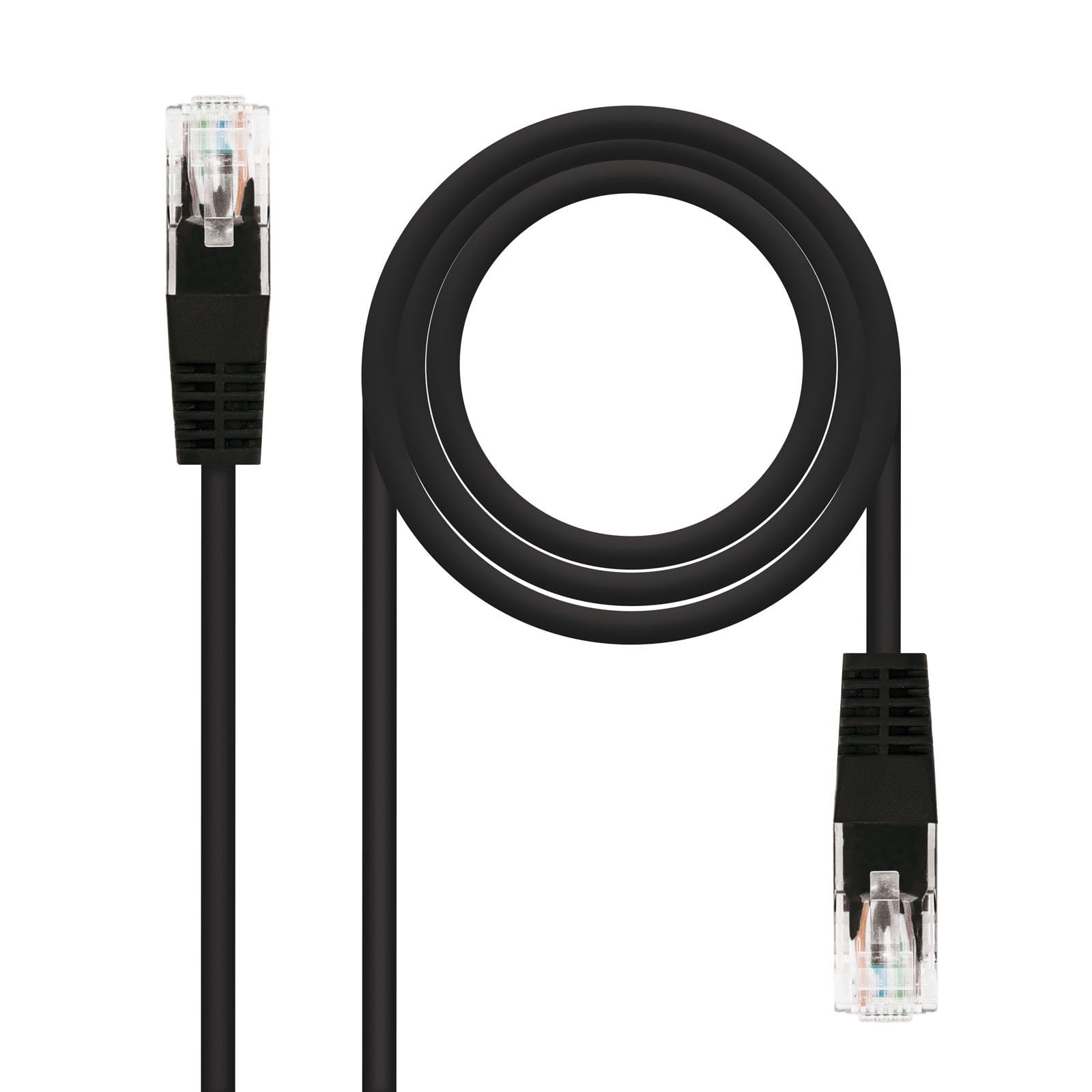 Brightium Cat.5e UTP AWG24 Network Patch Cord in Black, 3m in length, designed to connect devices on a local network, ideal for use in offices and homes.
