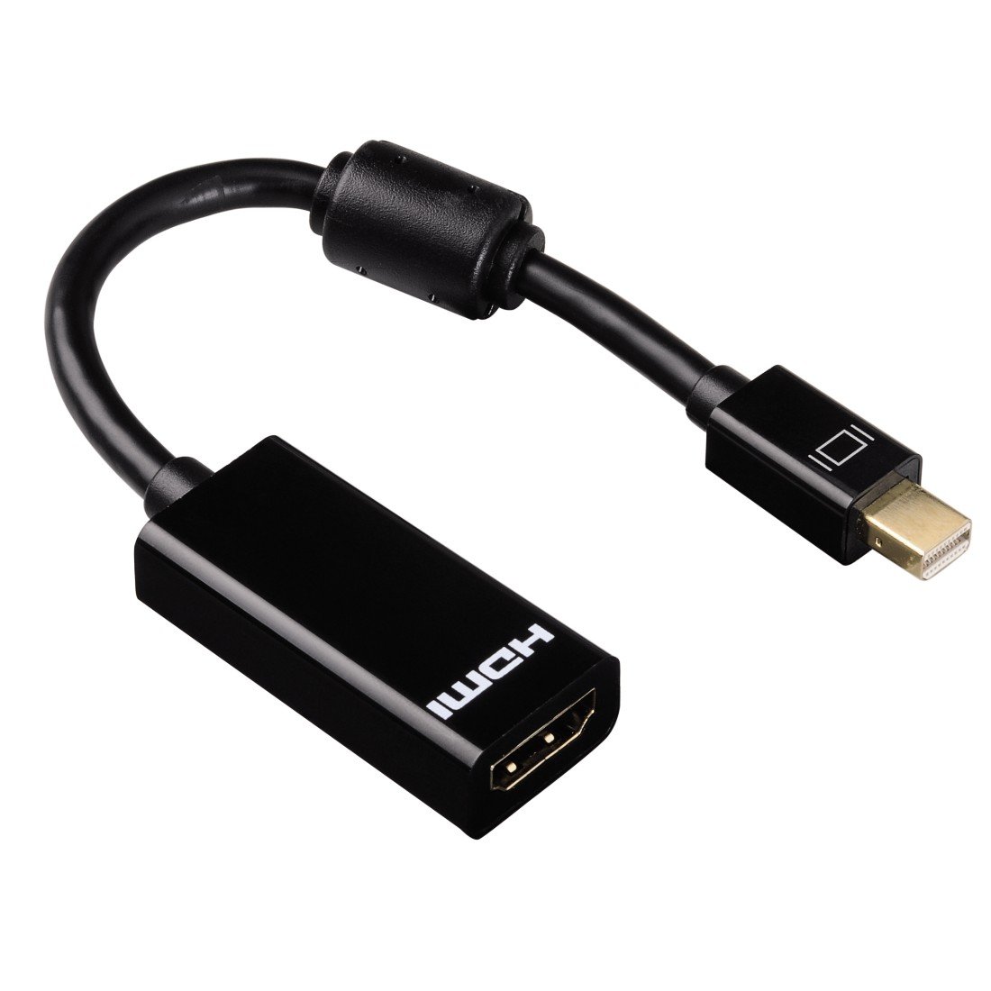 Hama Mini DisplayPort Adaptor Ultra HD (Mini-DisplayPort Male to HDMI Female) 4K Ultra HD Gold-Plated Double Shielded Black