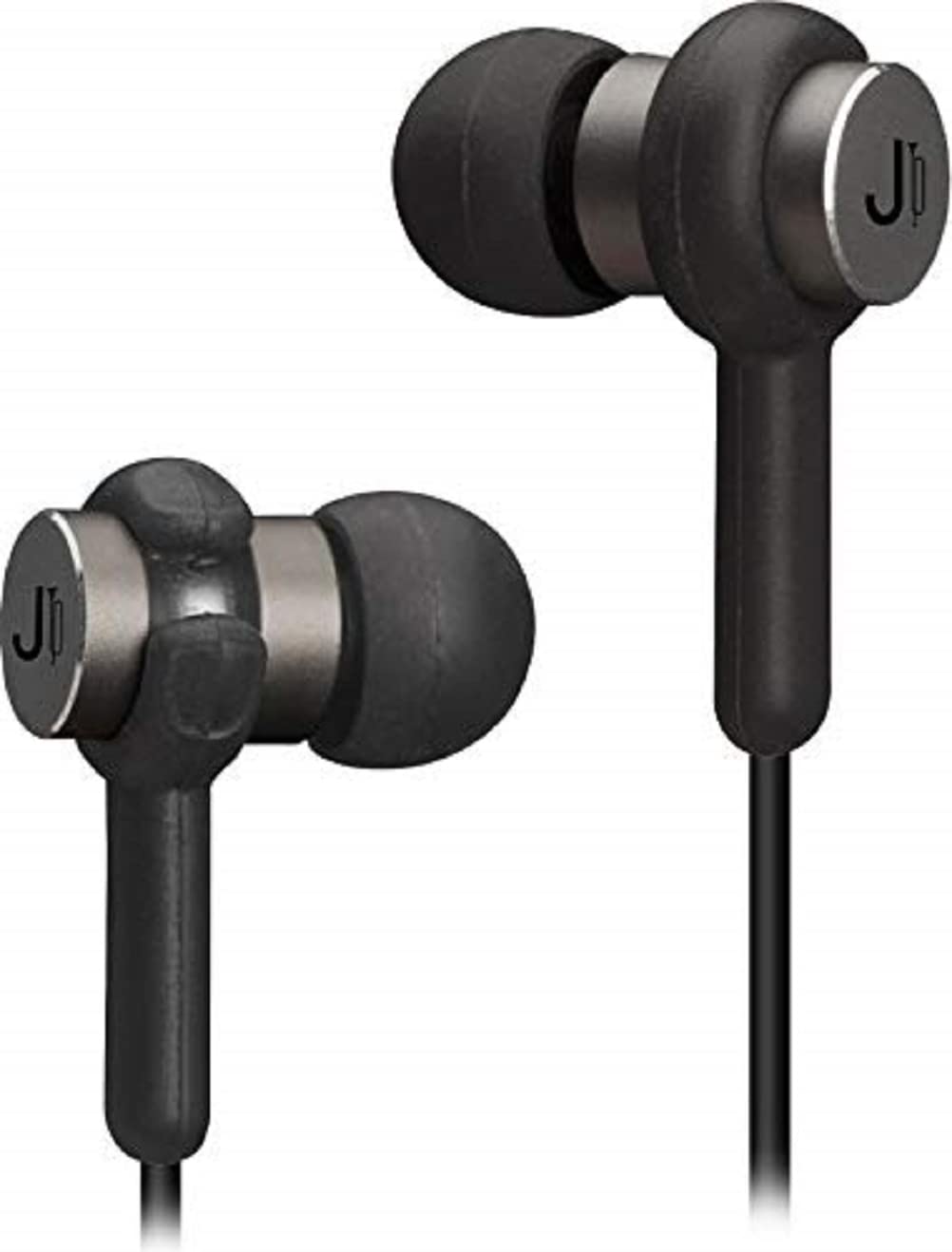 JAZ Auricolari Gipsy a filo, finitura in metallo, cavo jack da 1.2 metri, microfono integrato e tasto di risposta/fine chiamata, 3 set di gommini