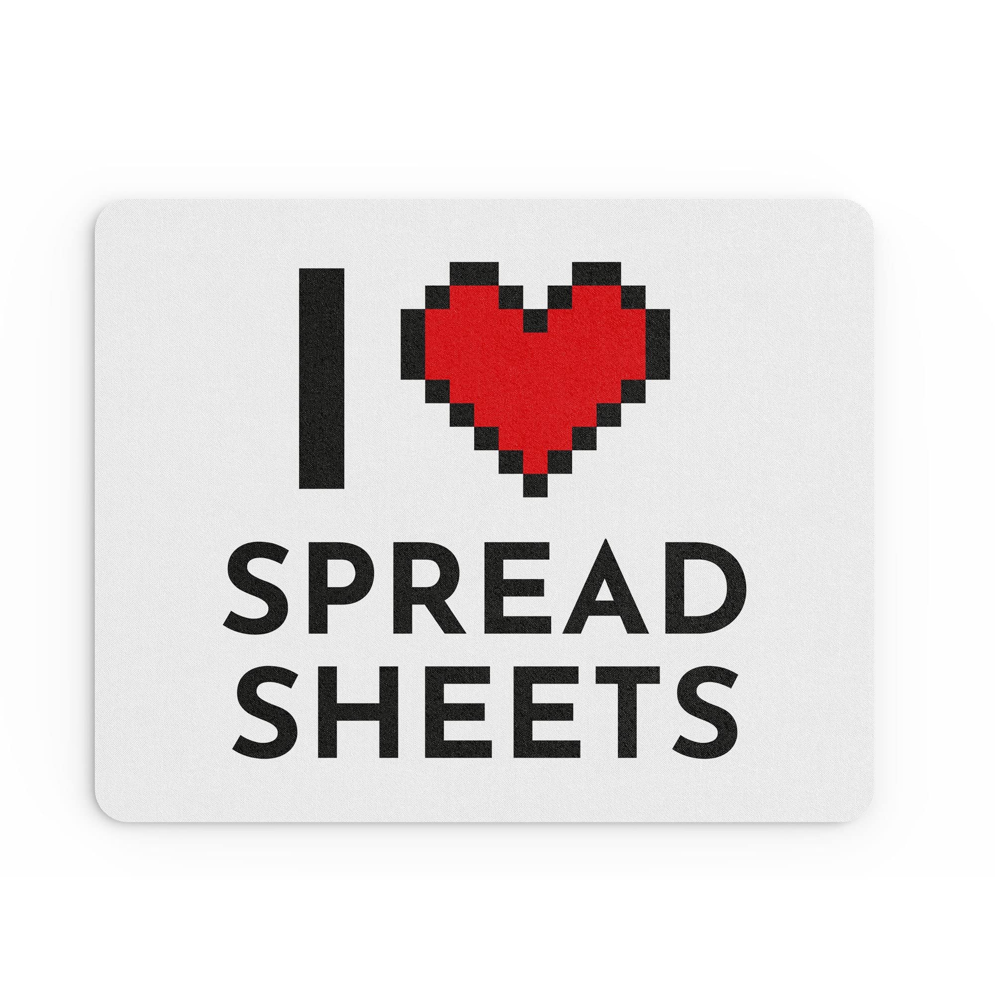 Funny Mouse Mat | Office Work Mouse Pad Desk Accessories Computer Admin Coworker Colleague | I Heart Spreadsheets Banter Stationary | MM112