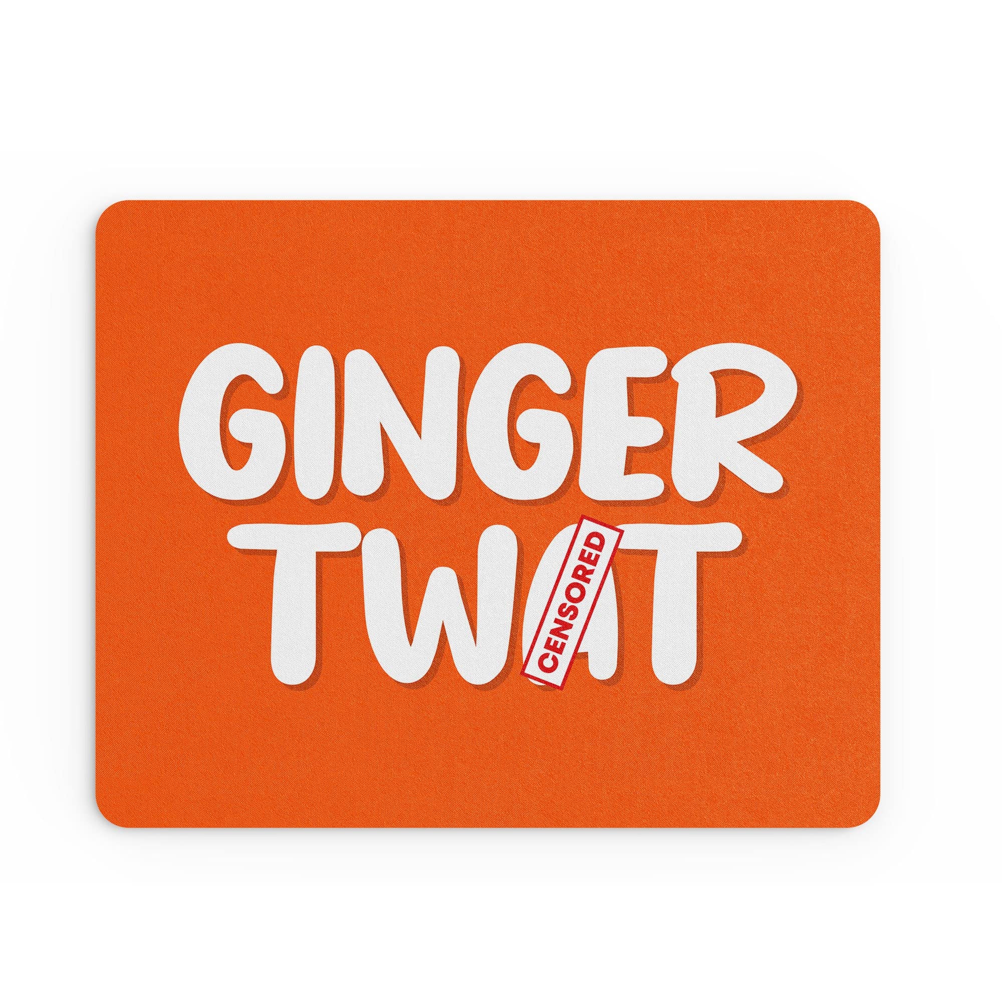 Tongue in Peach Funny Mouse Mat | Office Work Mouse Pad Desk Accessories Computer Admin Coworker Colleague | Ginger Redhead Cheeky Banter Stationary | MM38
