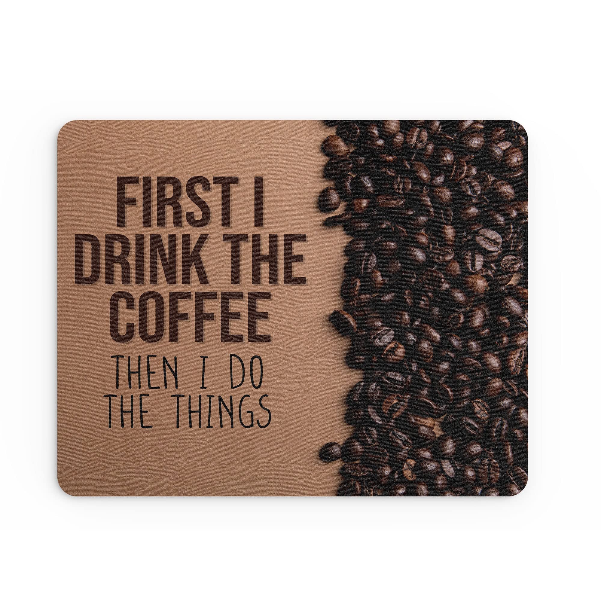 Tongue in Peach Funny Mouse Mat | Office Work Mouse Pad Desk Accessories Computer Admin Coworker Colleague | FIrst Coffee | Banter Stationary | MM35