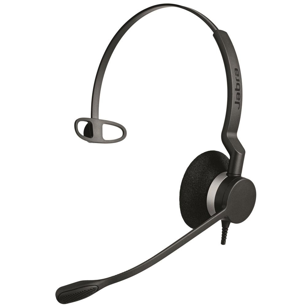 Jabra Biz 2300 Quick Disconnect UC On-Ear Mono Headset - Unified Communications Certified Noise-cancelling and Corded Headphone for Deskphones, Black
