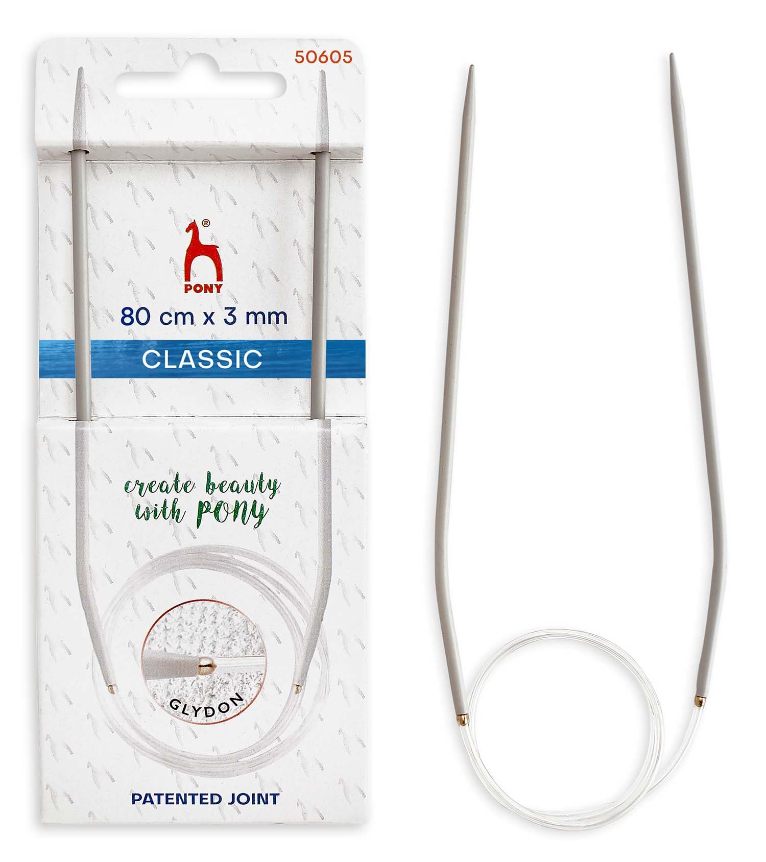 Pony Circular Fixed Classic Knitting Pins, Aluminium, Multi-Colour, 8 x 4 x 21 cm