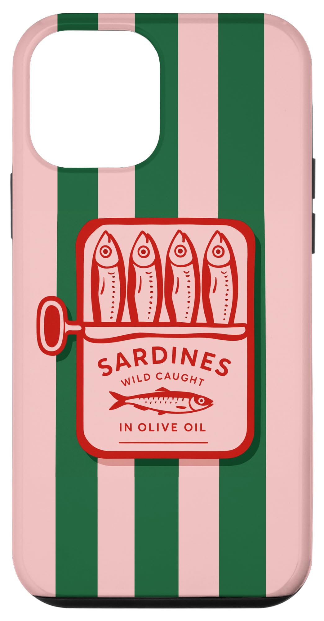 Pink Sardine Maximalist Vintage Food Stripes Beachy Summer Case for iPhone 12 mini