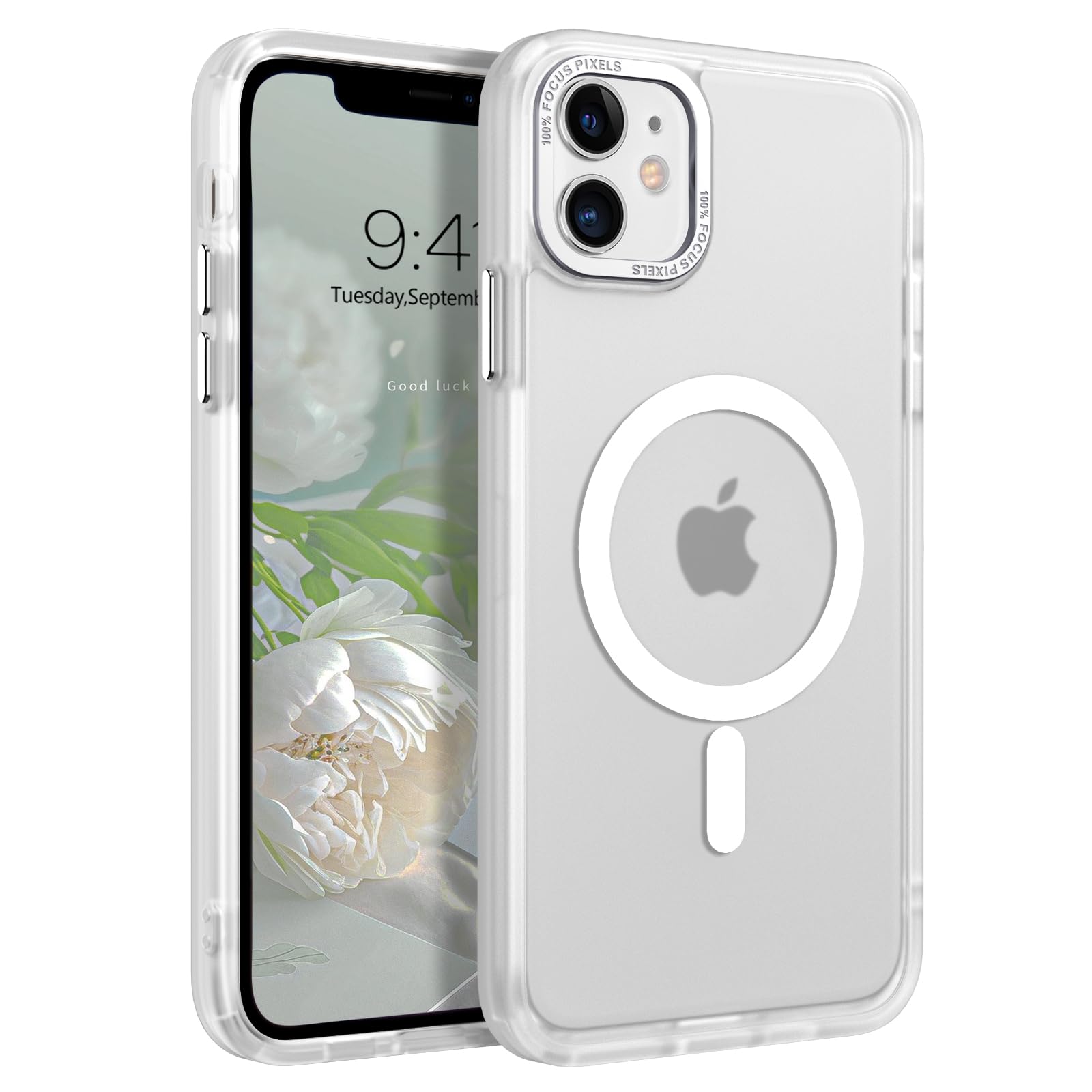 BENTOBEN iPhone 11 Magnetic Case, Translucent Matte Slim Shockproof Anti-Fingerprint Protective Cover for iPhone 11 6.1'' White