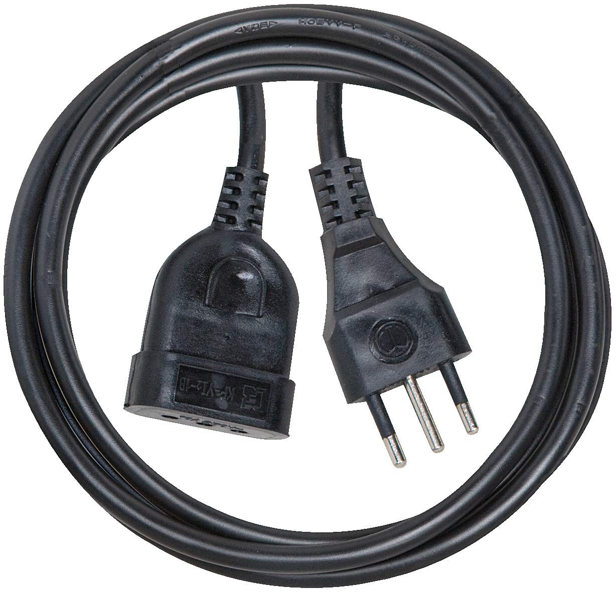 Brennenstuhl, Plastic extension cable 10A 2 m black H05VV-F 3G1.0 *IT*