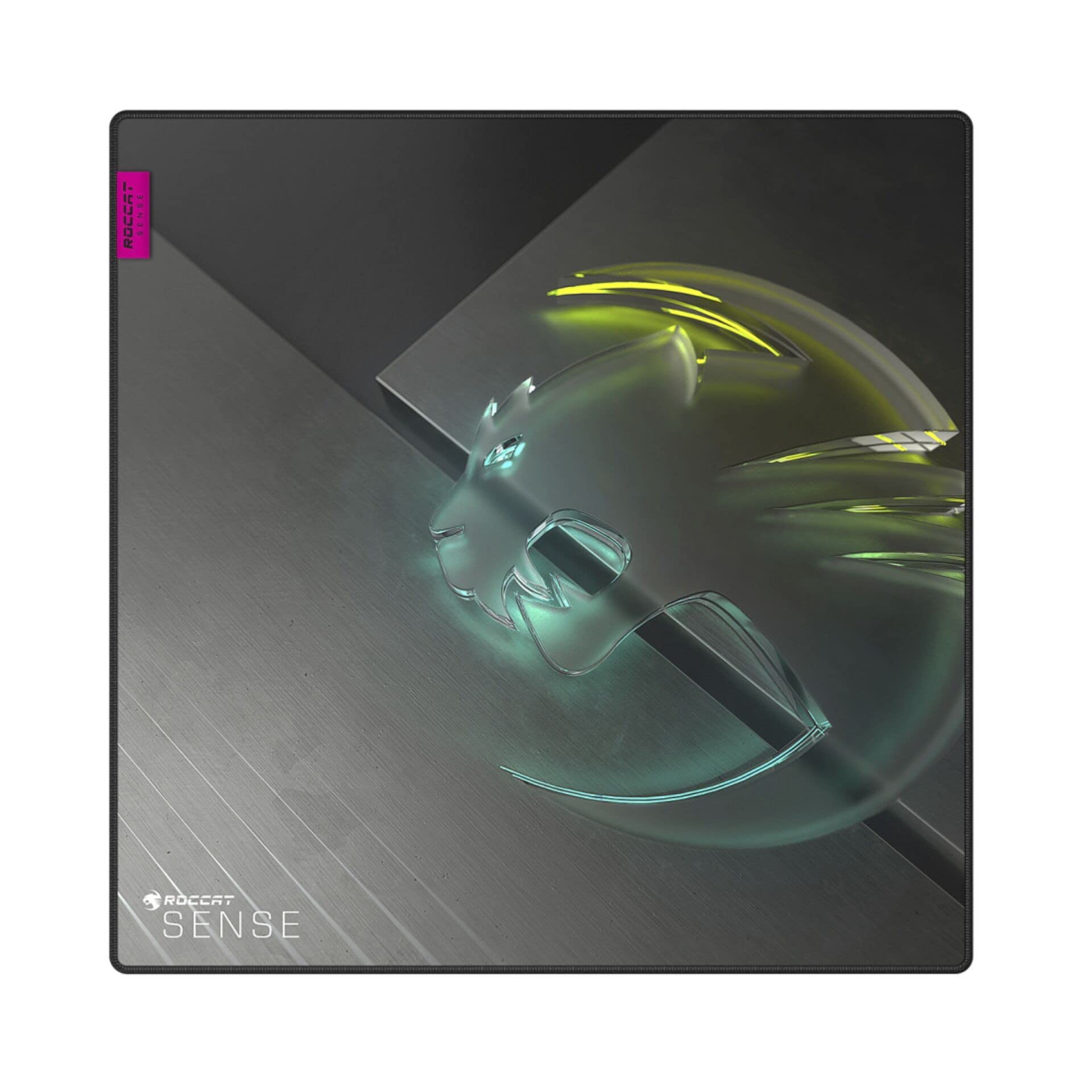Roccat Sense Icon Non-Slip Rubber Backed, Custom Art, Durable Resin-treated Cloth Surface Gaming Mousepad with Low-profile Stitched Edges - Square