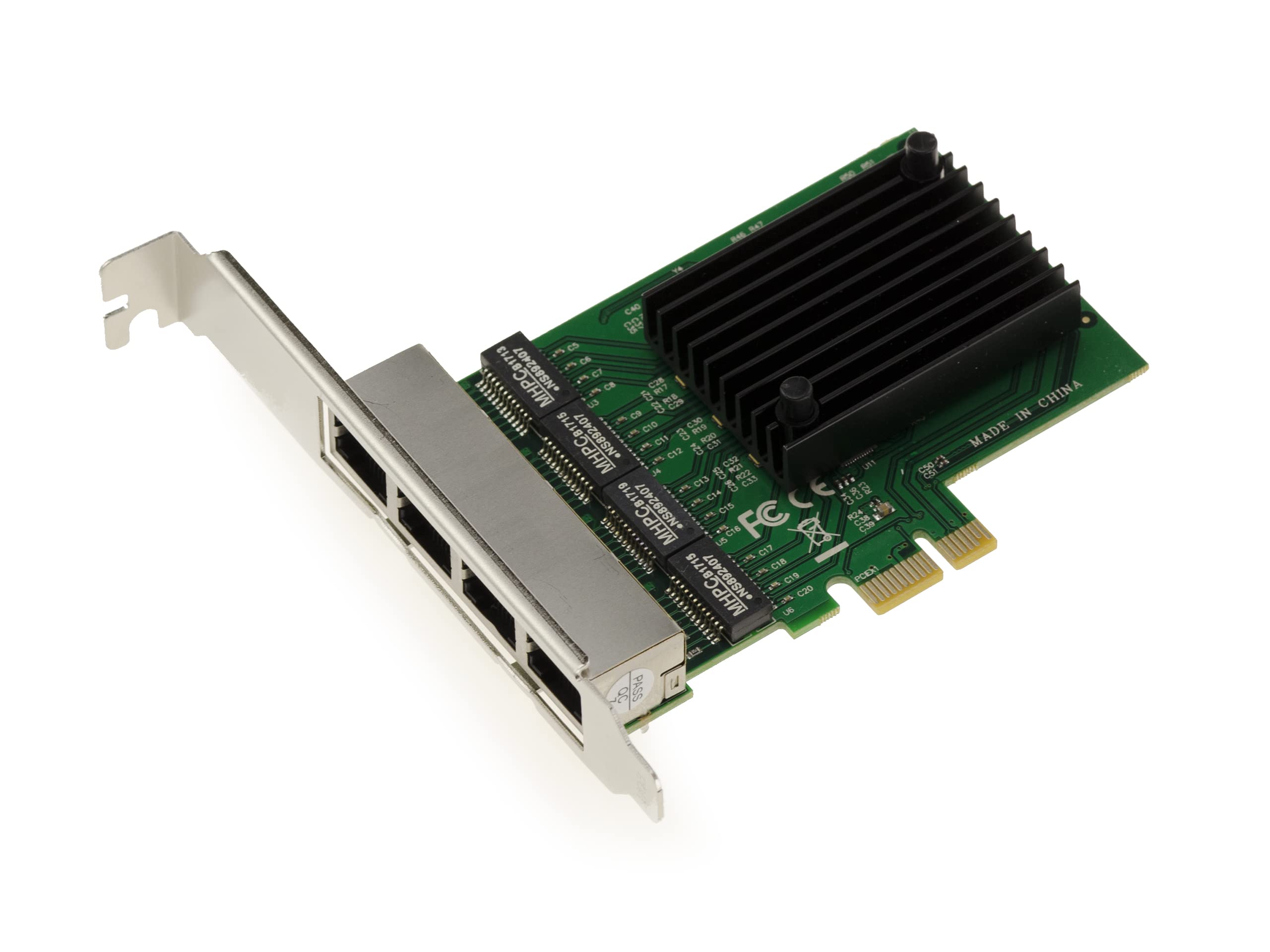 KALEA-INFORMATIQUE PCI Express PCIe network controller card with 4 Lan RJ45 Gigabit Ethernet 10 100 1000Mbps 1G ports. With Realtek RTL8111F chipset and Low and High Profile brackets