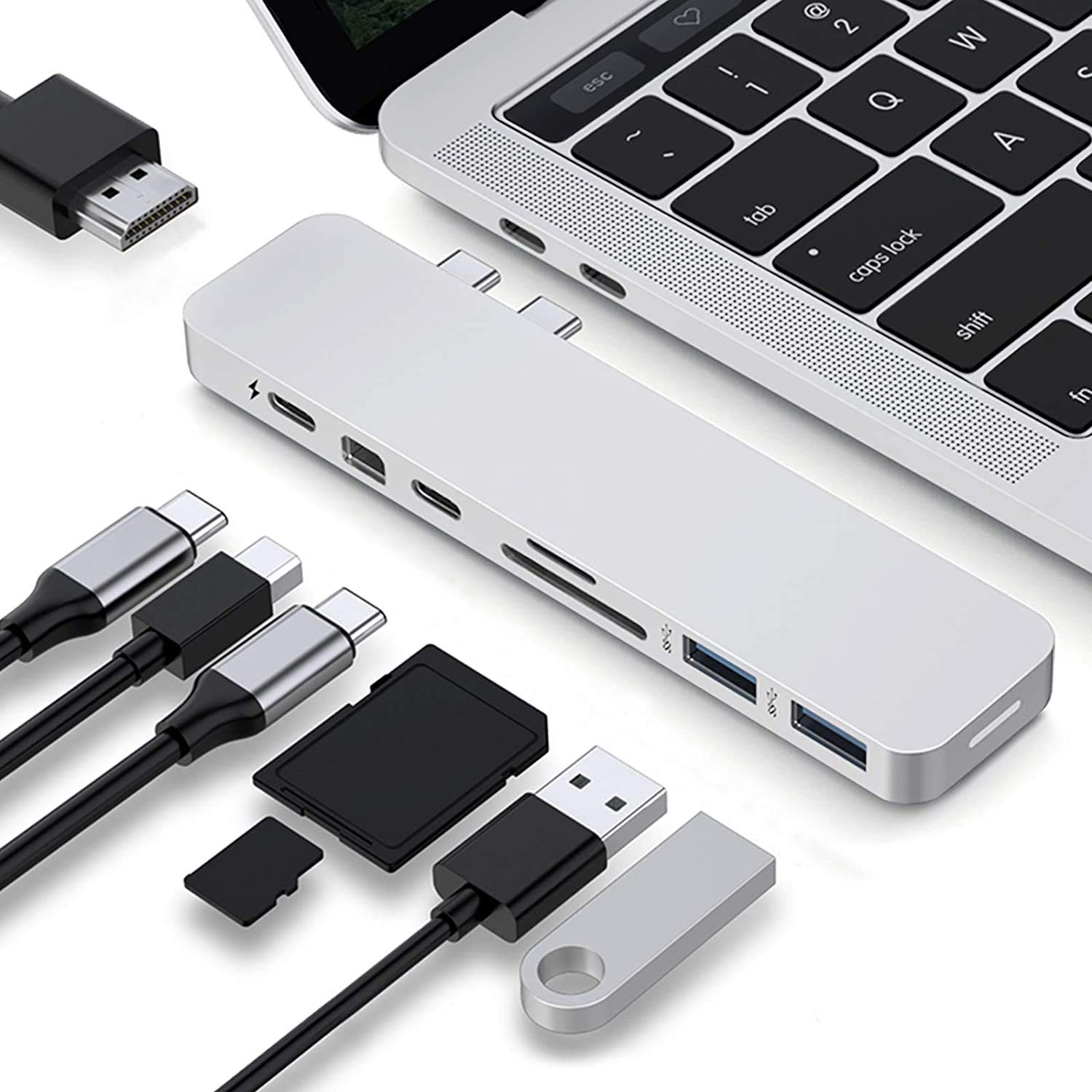 Targus HyperDrive PRO 8-in-2 USB-C Hub - Silver, (GN28D)