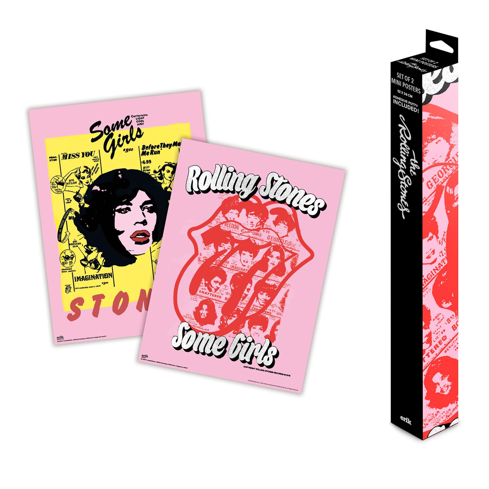 Grupo Erik Poster - The Rolling Stones - Set of 2 Mini Posters 15 x 20.5 inches / 38 x 52 cm - Art Poster Shipped Rolled Up In A Protective Box - Rolling Stones Gifts